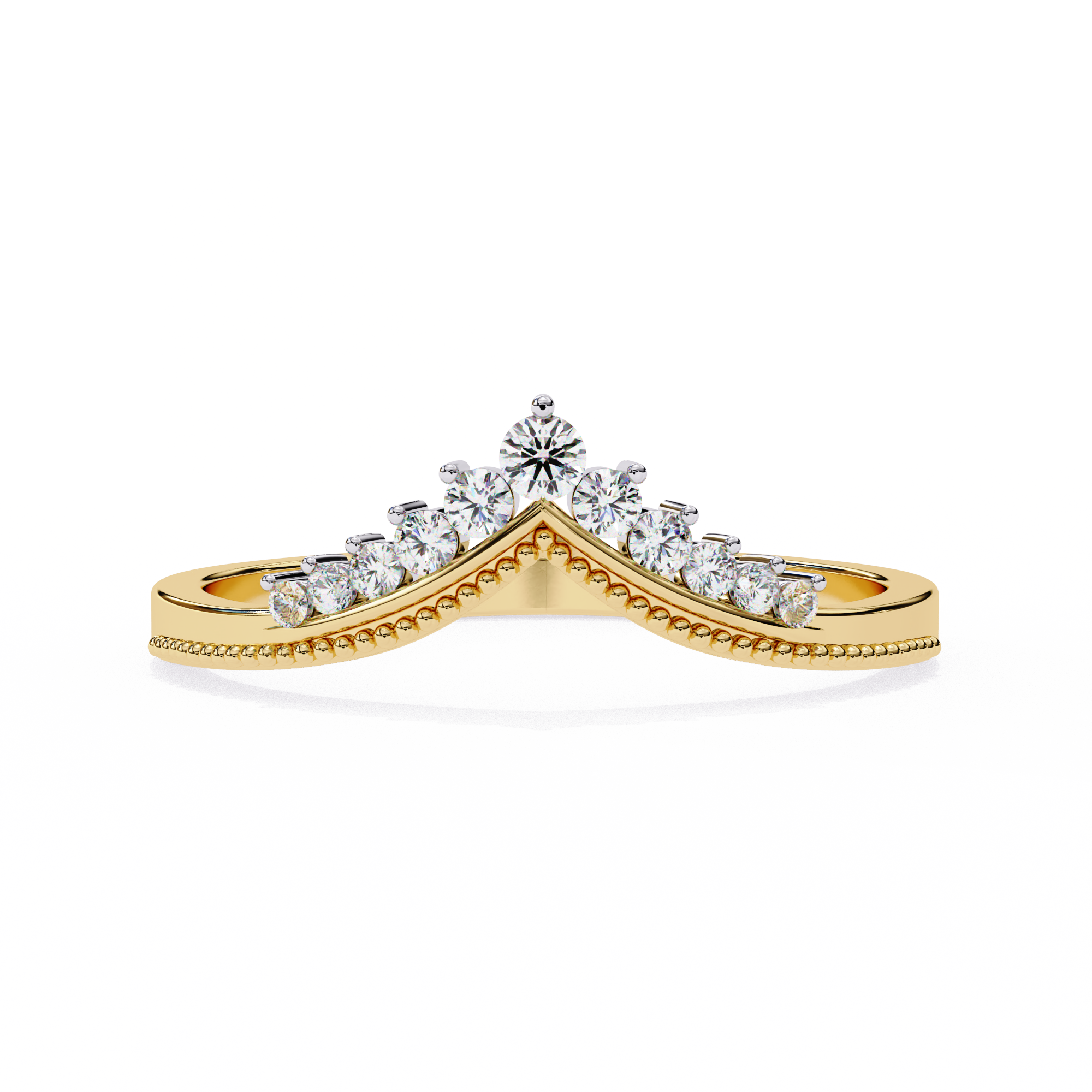 Round Diamond Shaped Wedding Ring