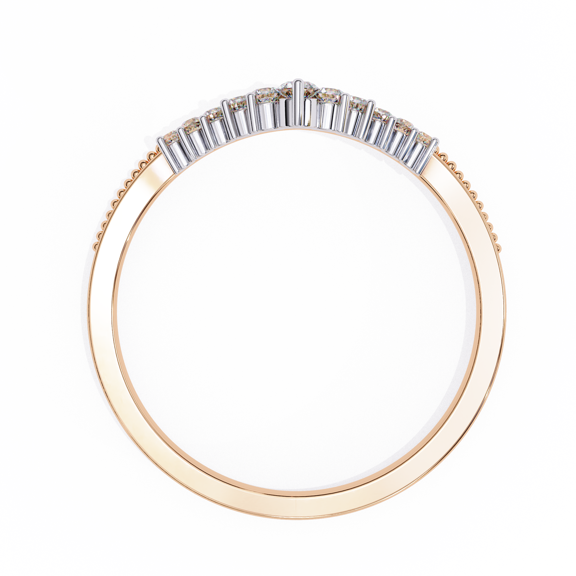 Round Diamond Shaped Wedding Ring