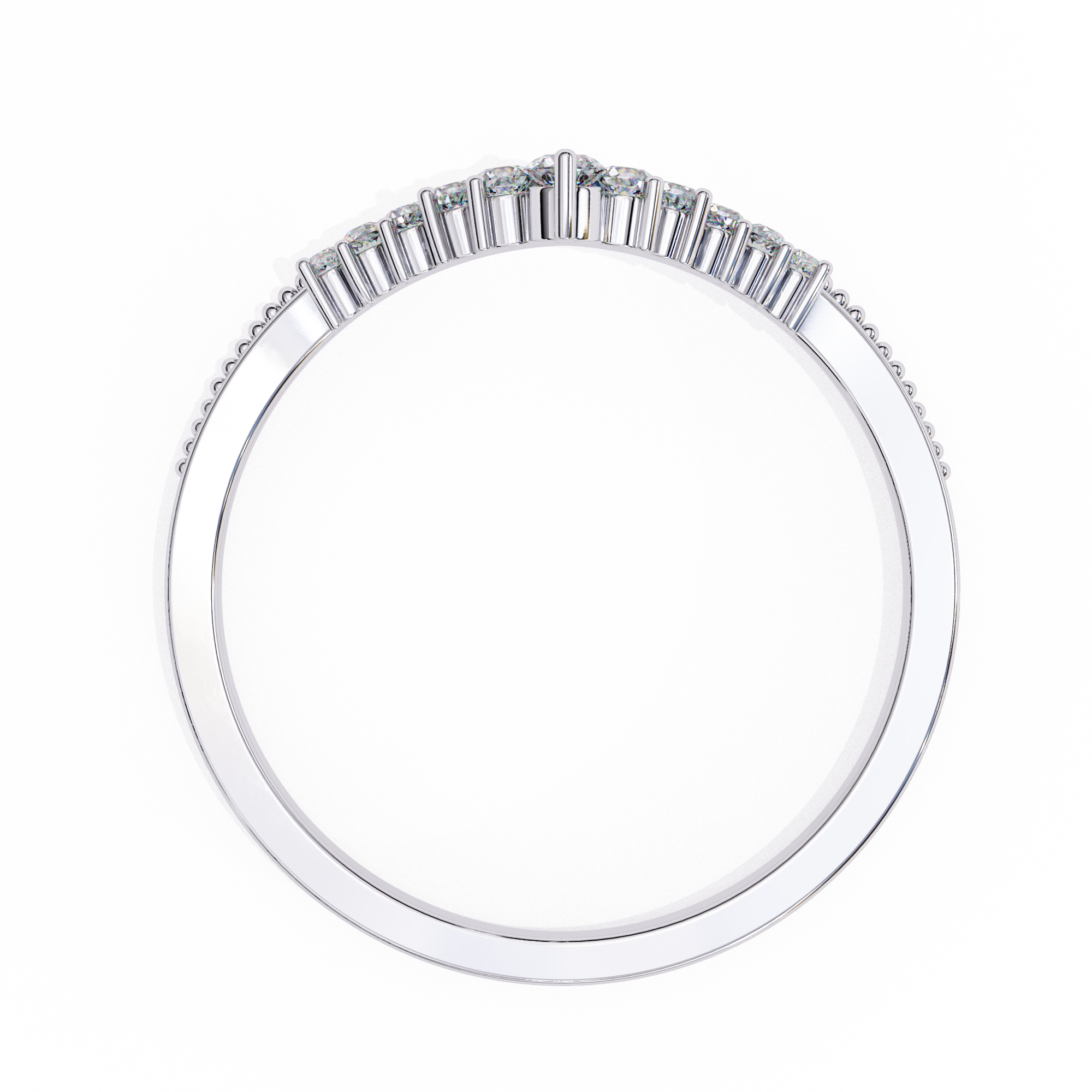Round Diamond Shaped Wedding Ring
