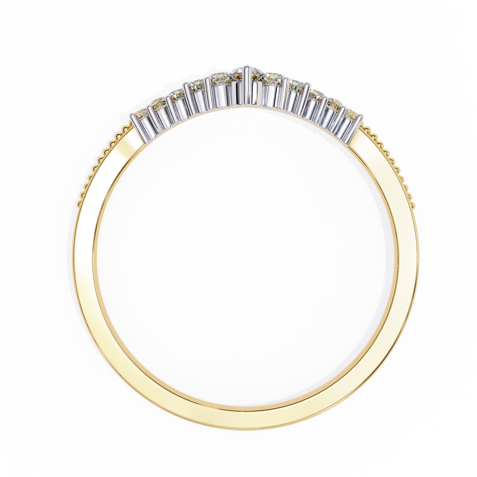 Round Diamond Shaped Wedding Ring