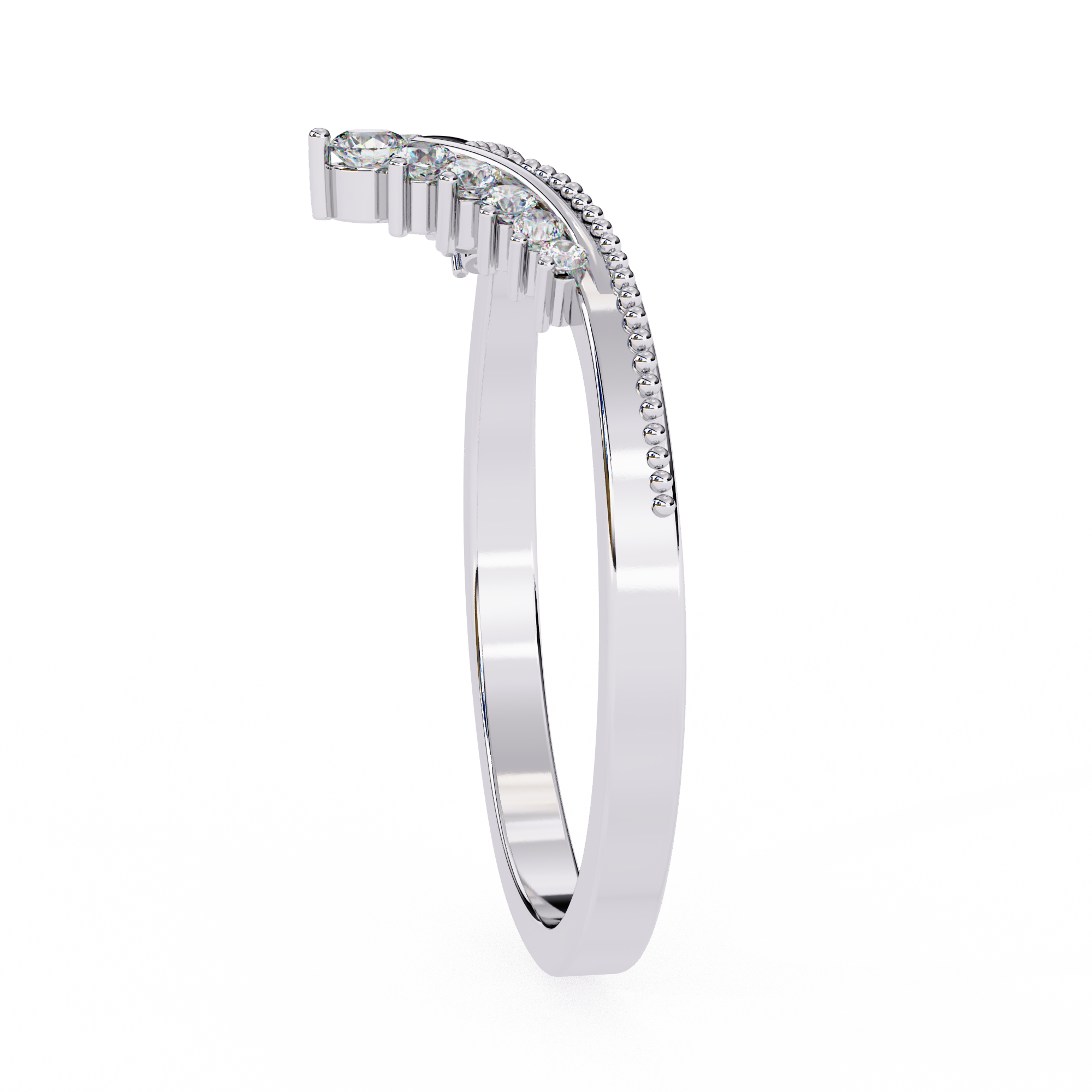 Round Diamond Shaped Wedding Ring