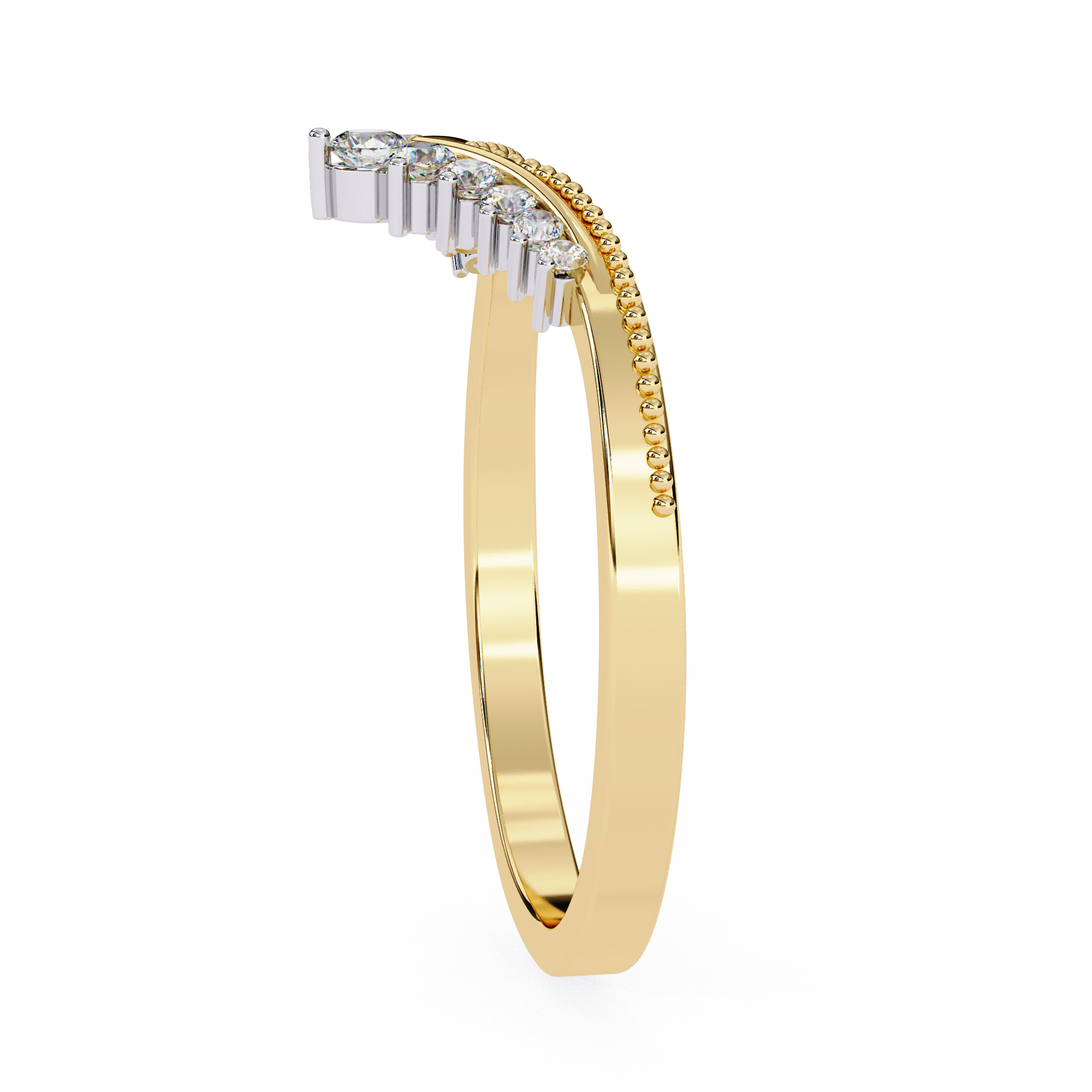 Round Diamond Shaped Wedding Ring