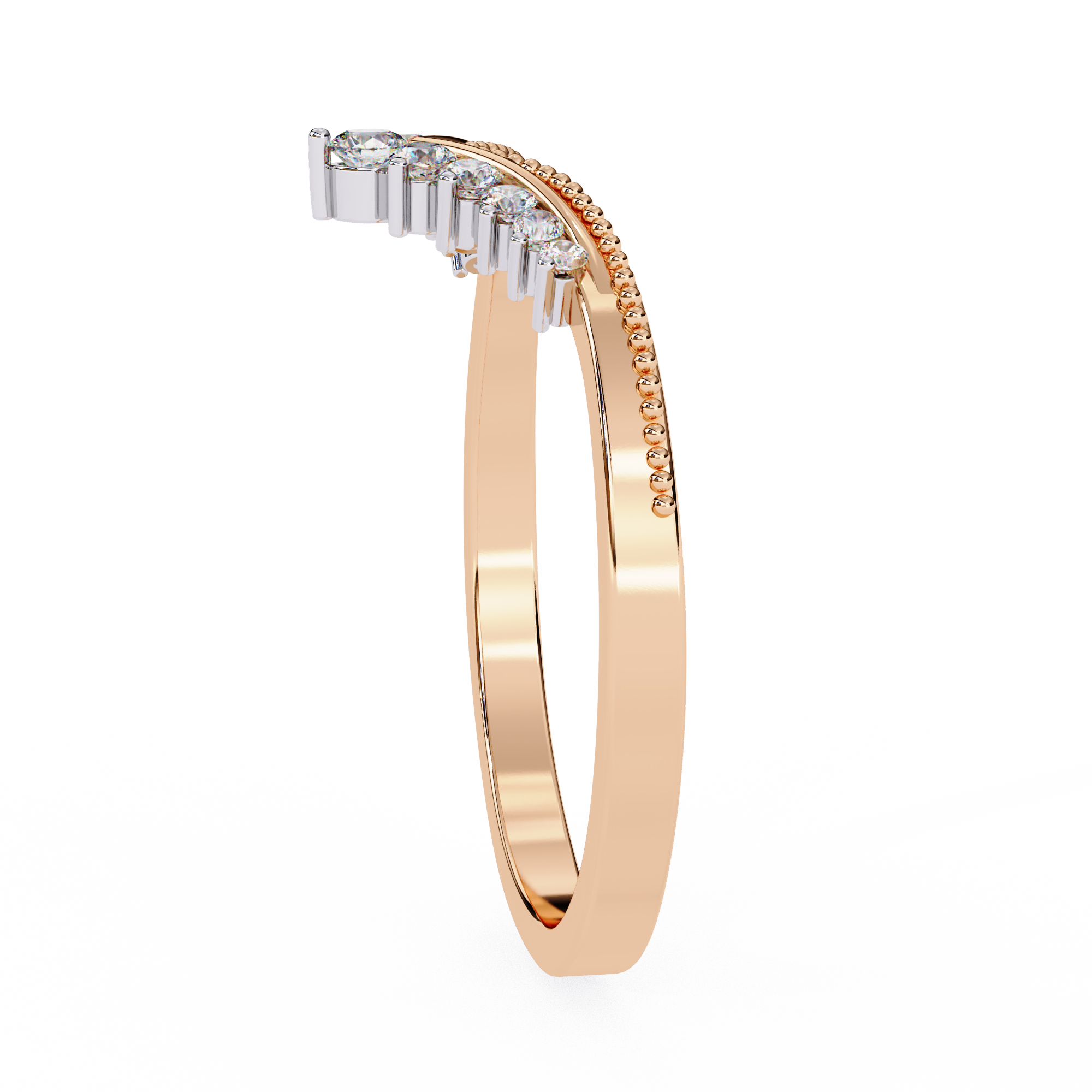 Round Diamond Shaped Wedding Ring