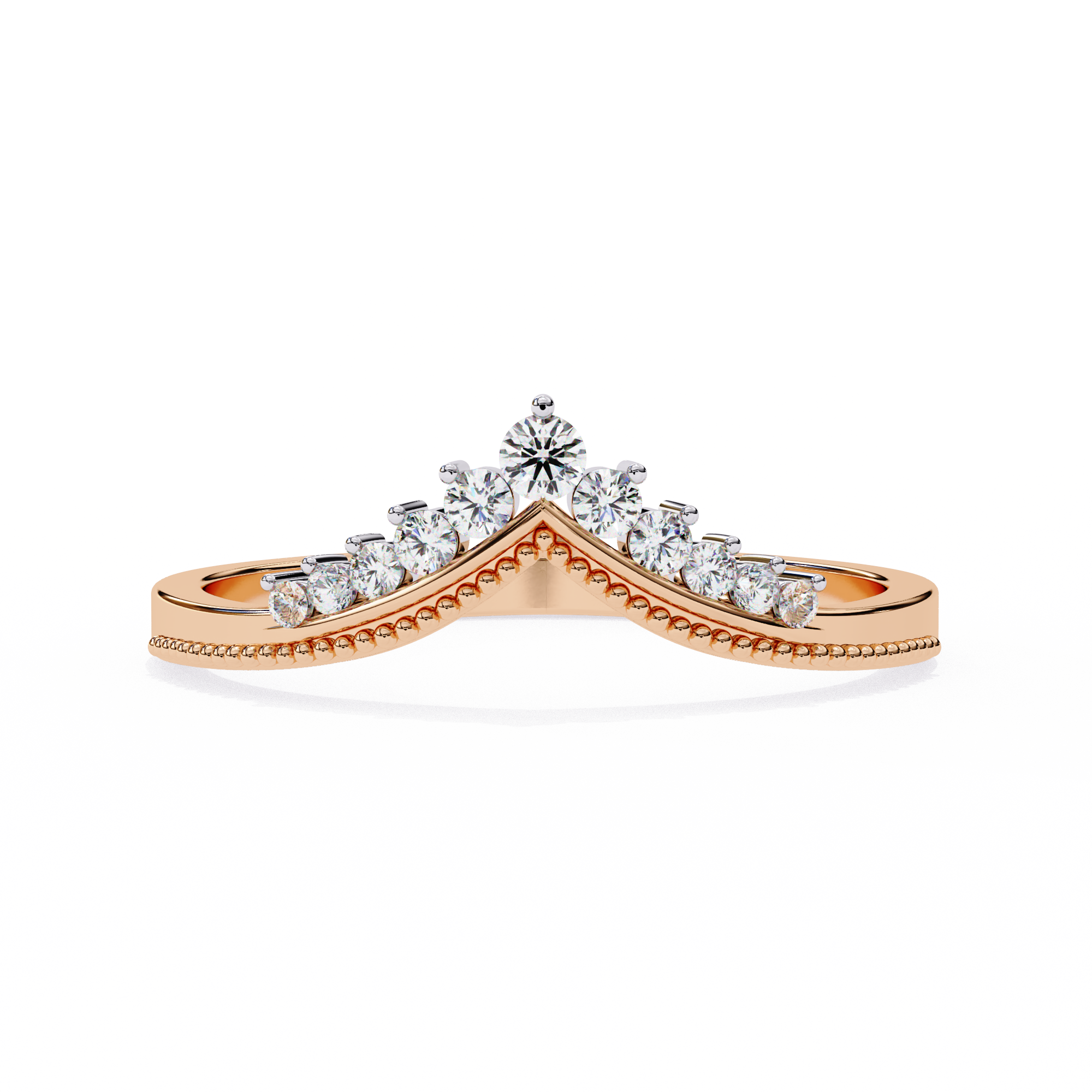 Round Diamond Shaped Wedding Ring
