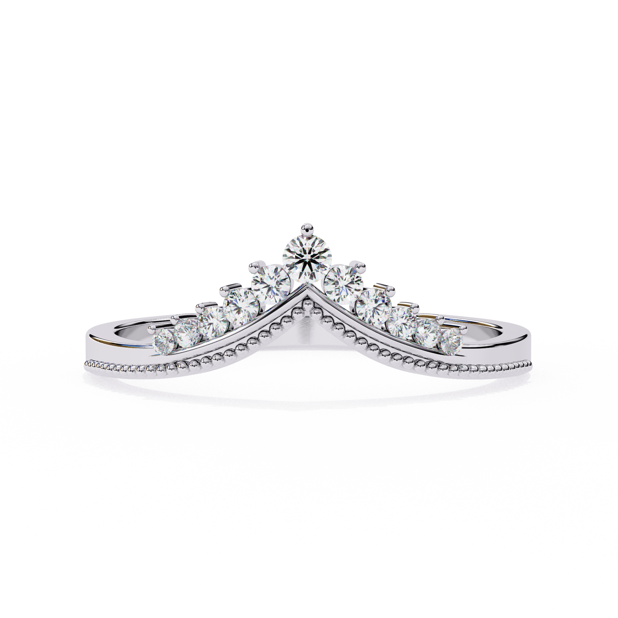 Round Diamond Shaped Wedding Ring