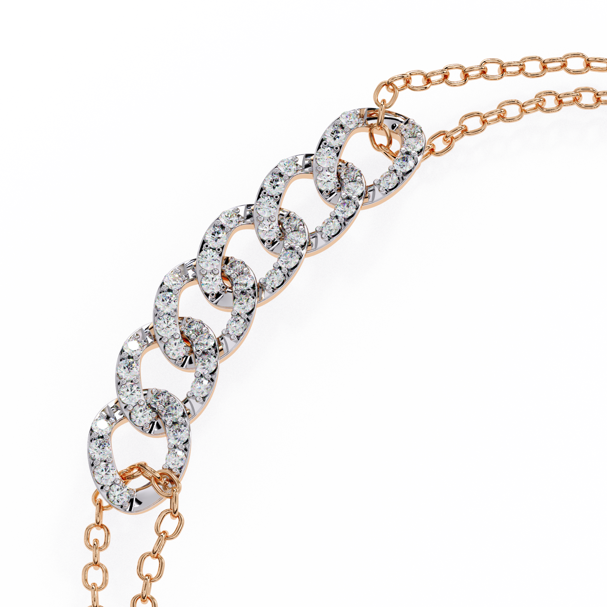 Golden Whisper Round Diamond Chain Bracelet