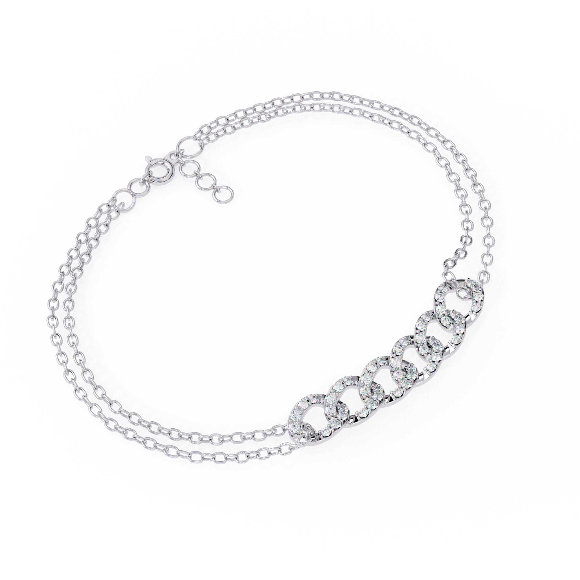 Golden Whisper Round Diamond Chain Bracelet