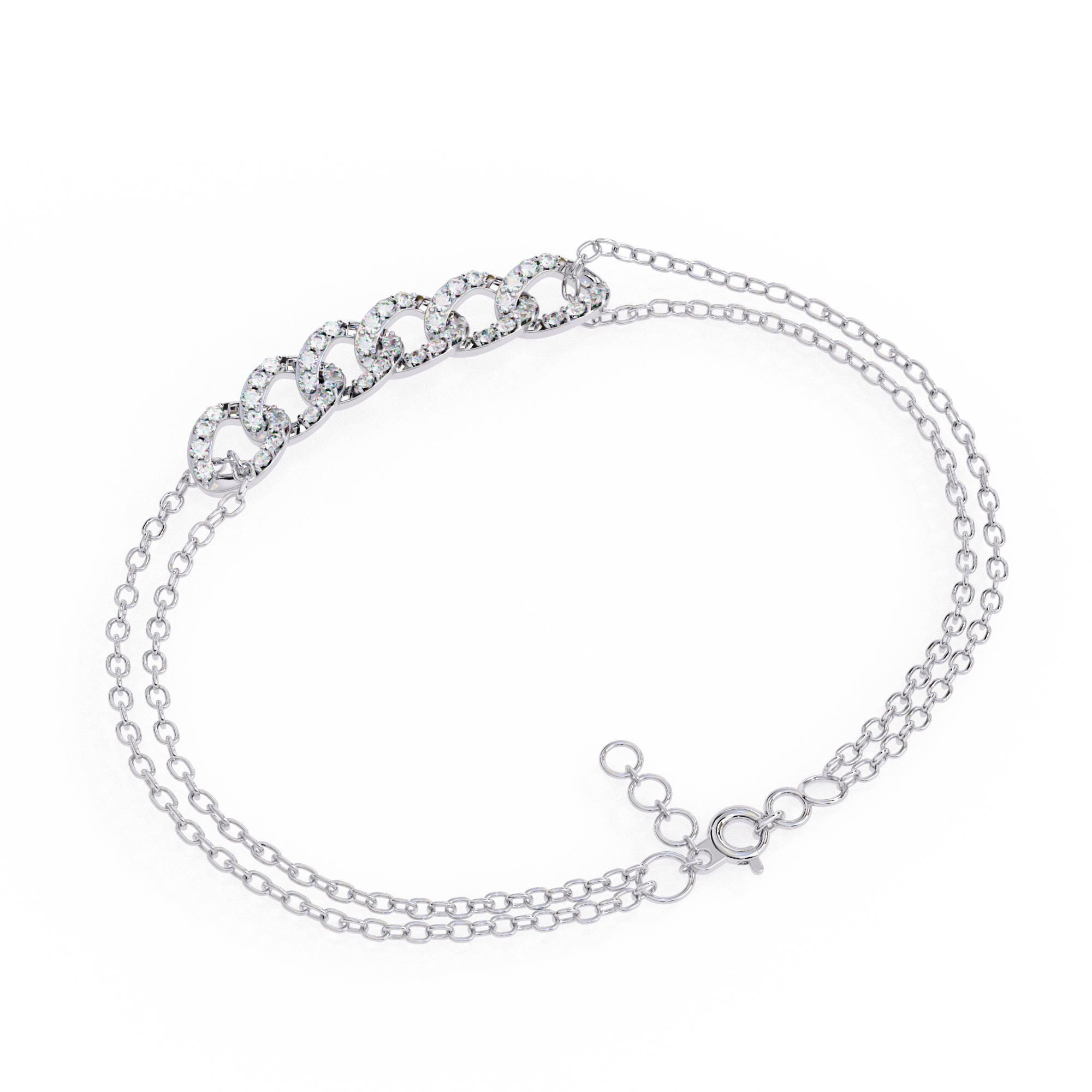 Golden Whisper Round Diamond Chain Bracelet