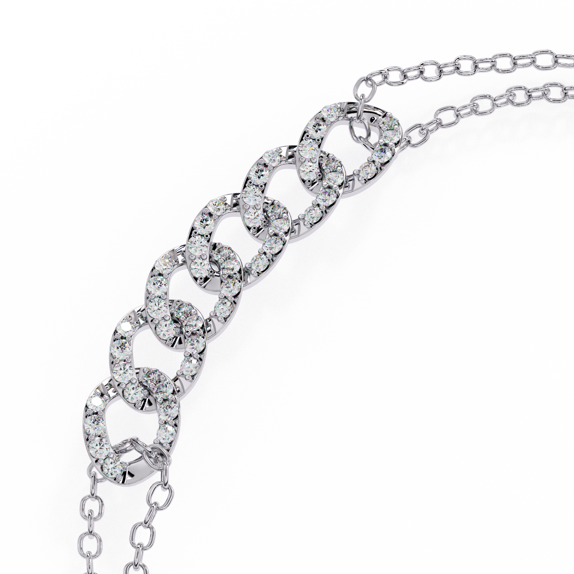 Golden Whisper Round Diamond Chain Bracelet