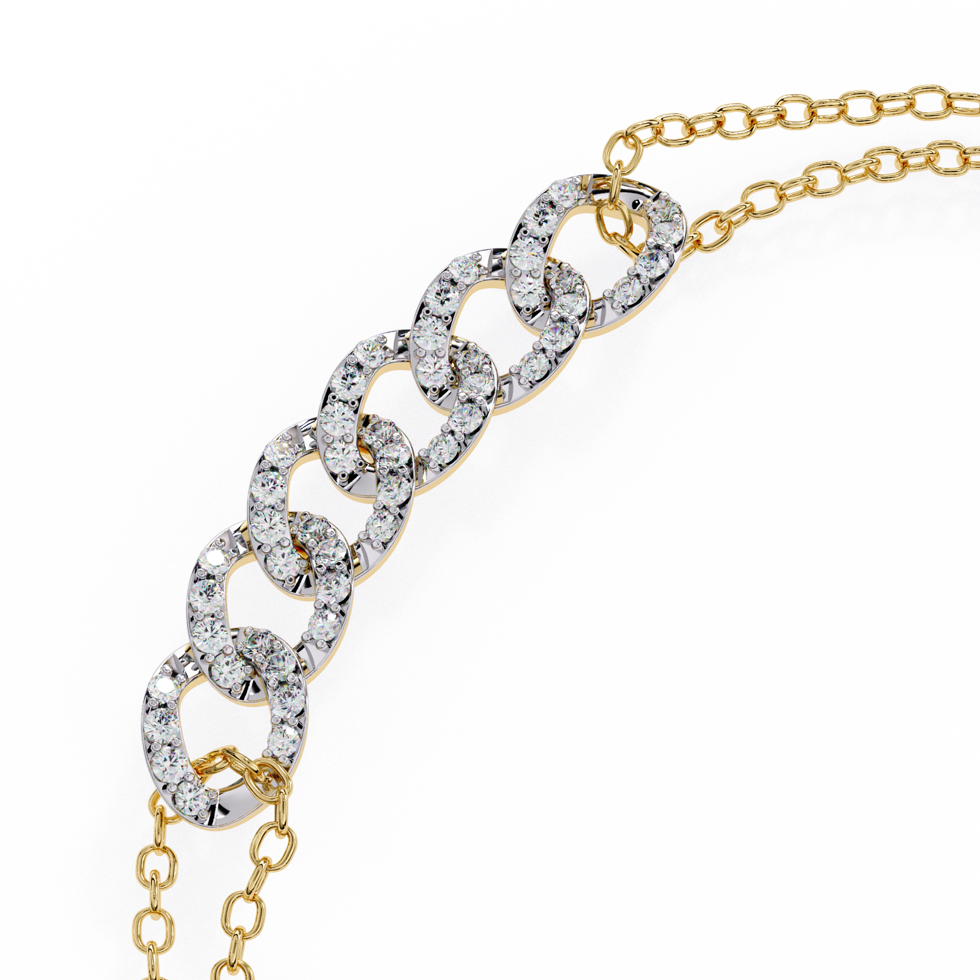 Golden Whisper Round Diamond Chain Bracelet