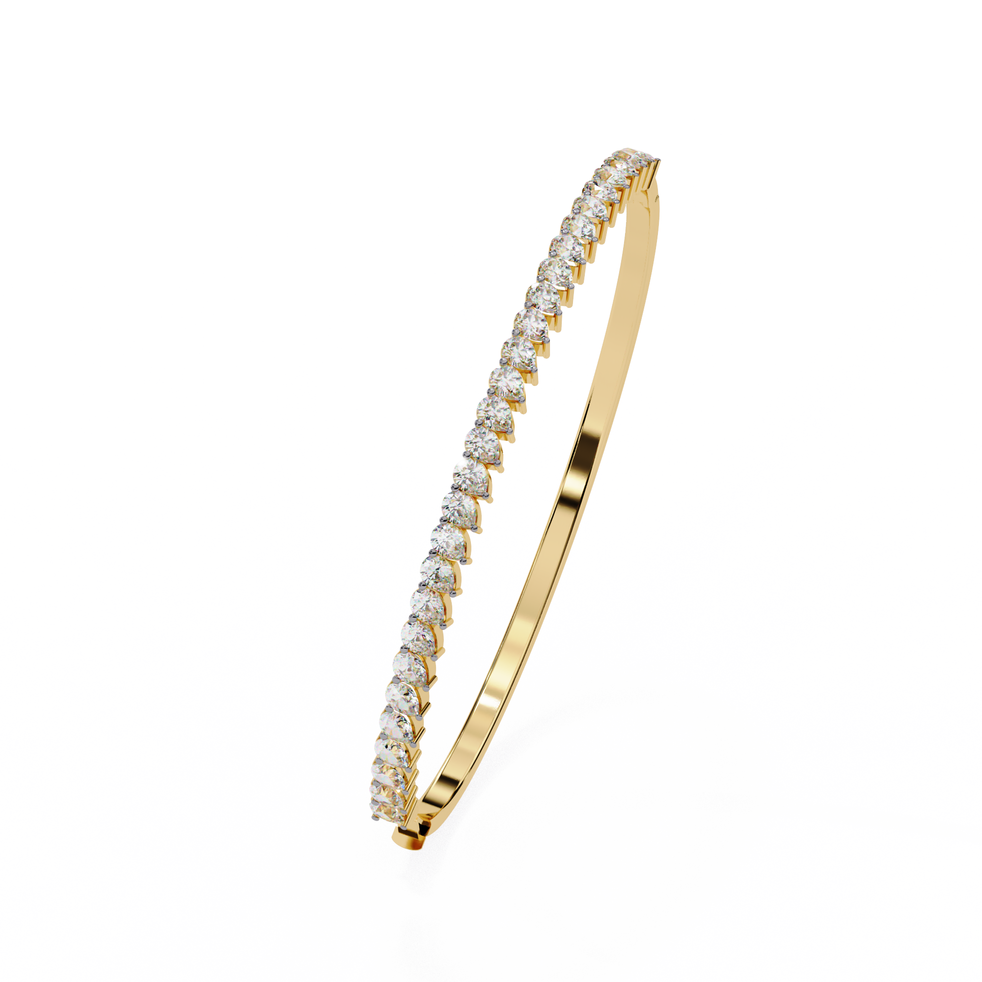 Radiant Pear Diamond Bangle Bracelet