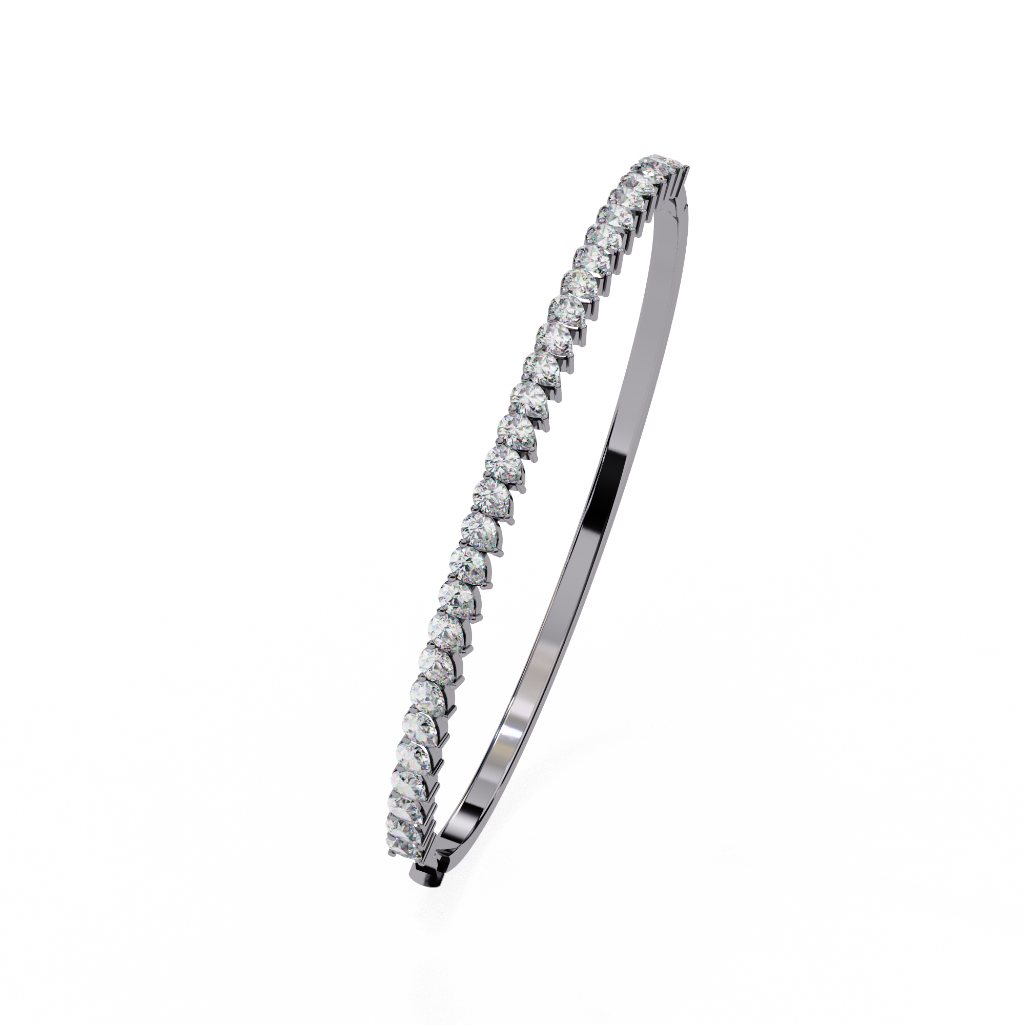 Radiant Pear Diamond Bangle Bracelet