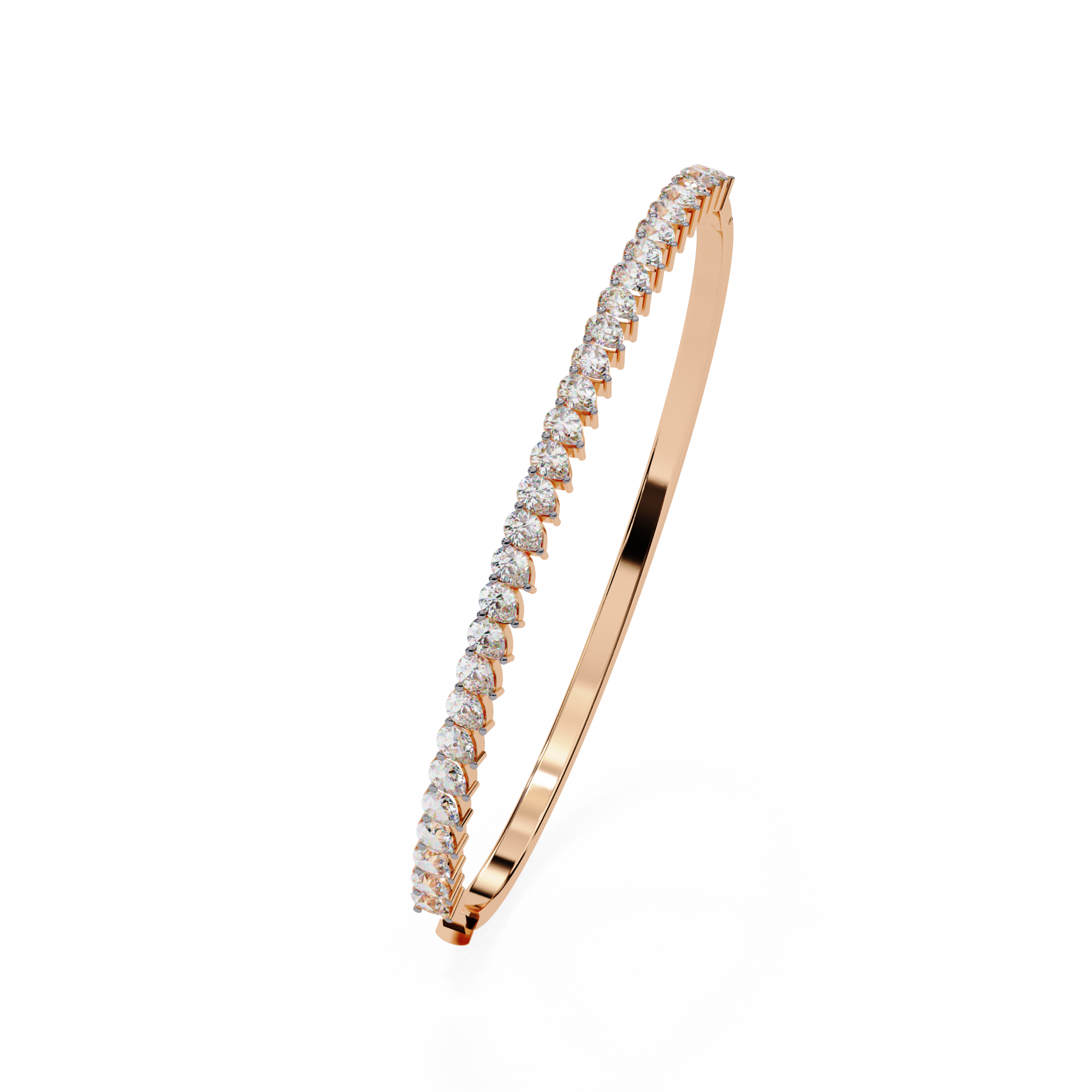 Radiant Pear Diamond Bangle Bracelet
