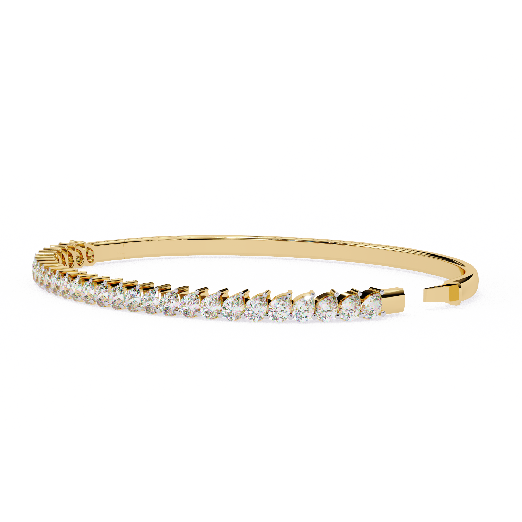 Radiant Pear Diamond Bangle Bracelet