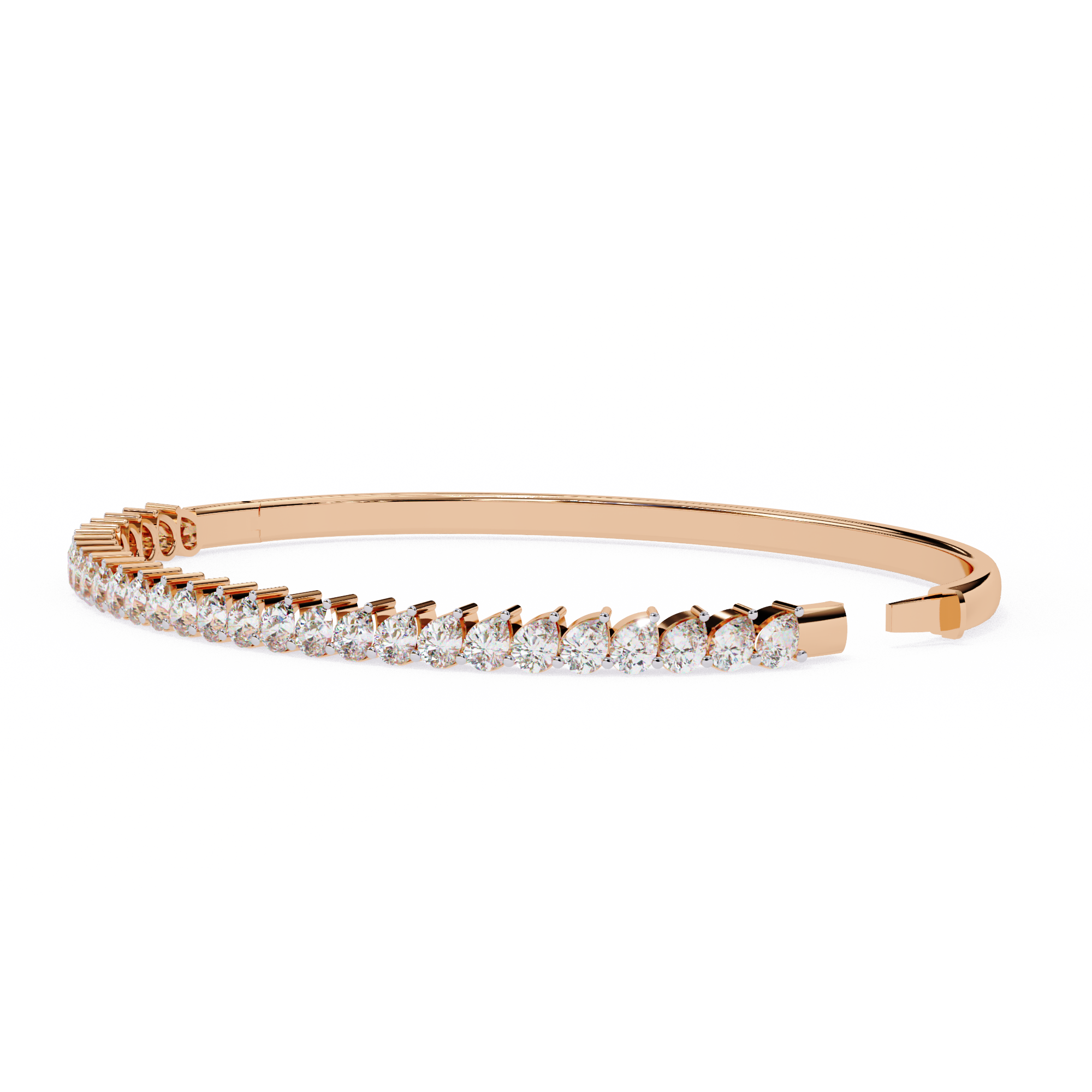 Radiant Pear Diamond Bangle Bracelet