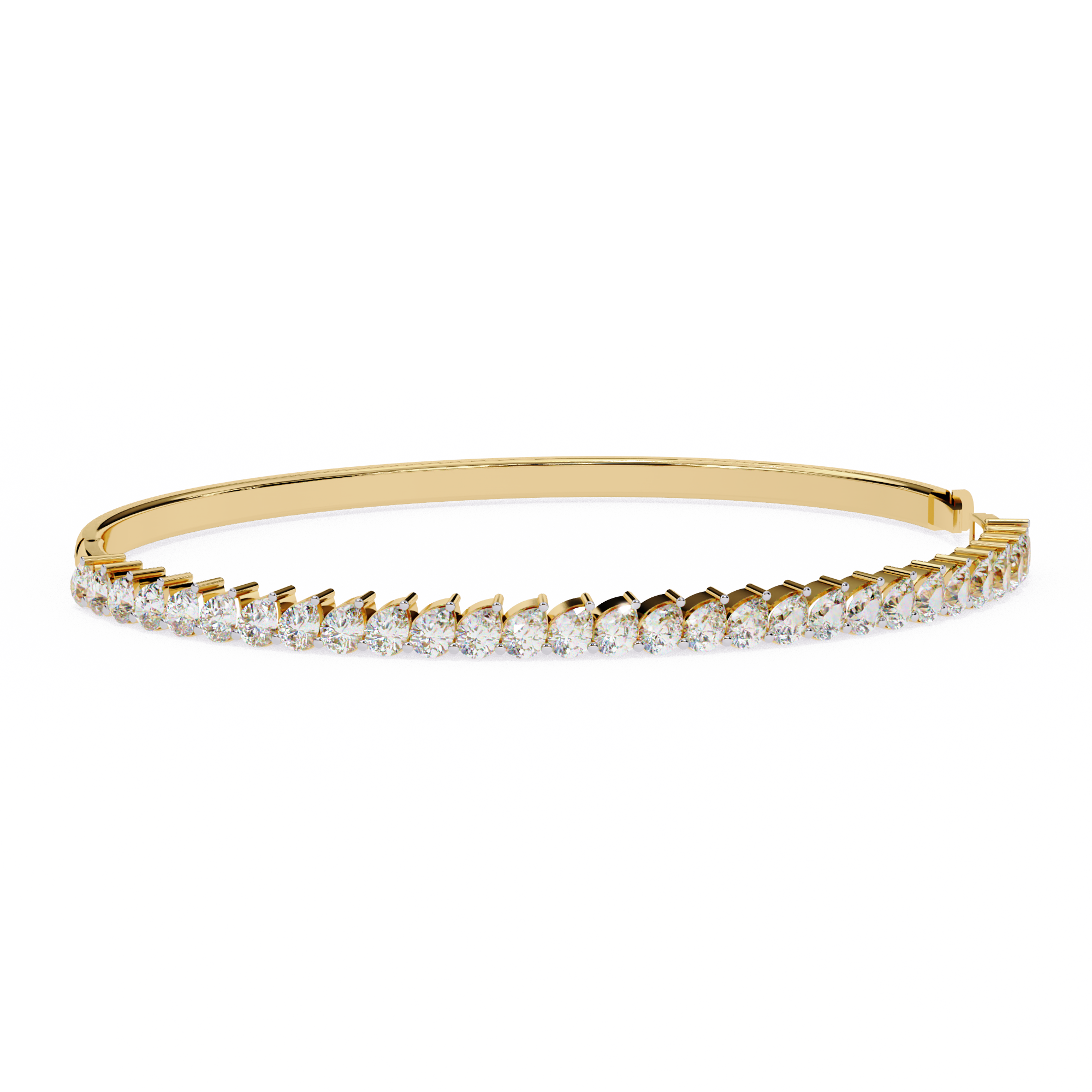 Radiant Pear Diamond Bangle Bracelet