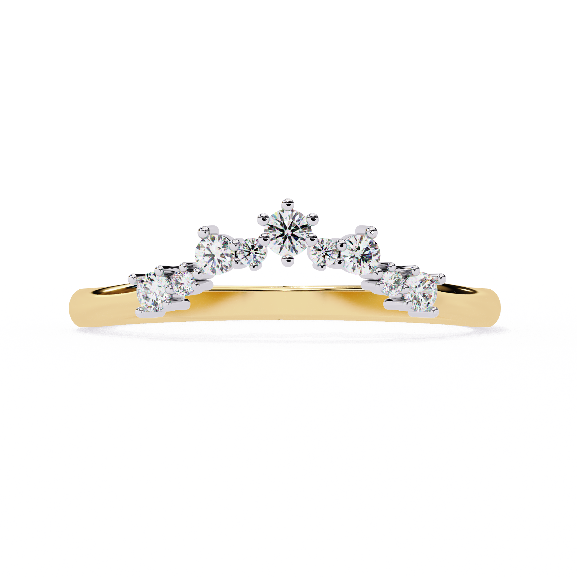 Round Diamond Shaped Wedding Ring