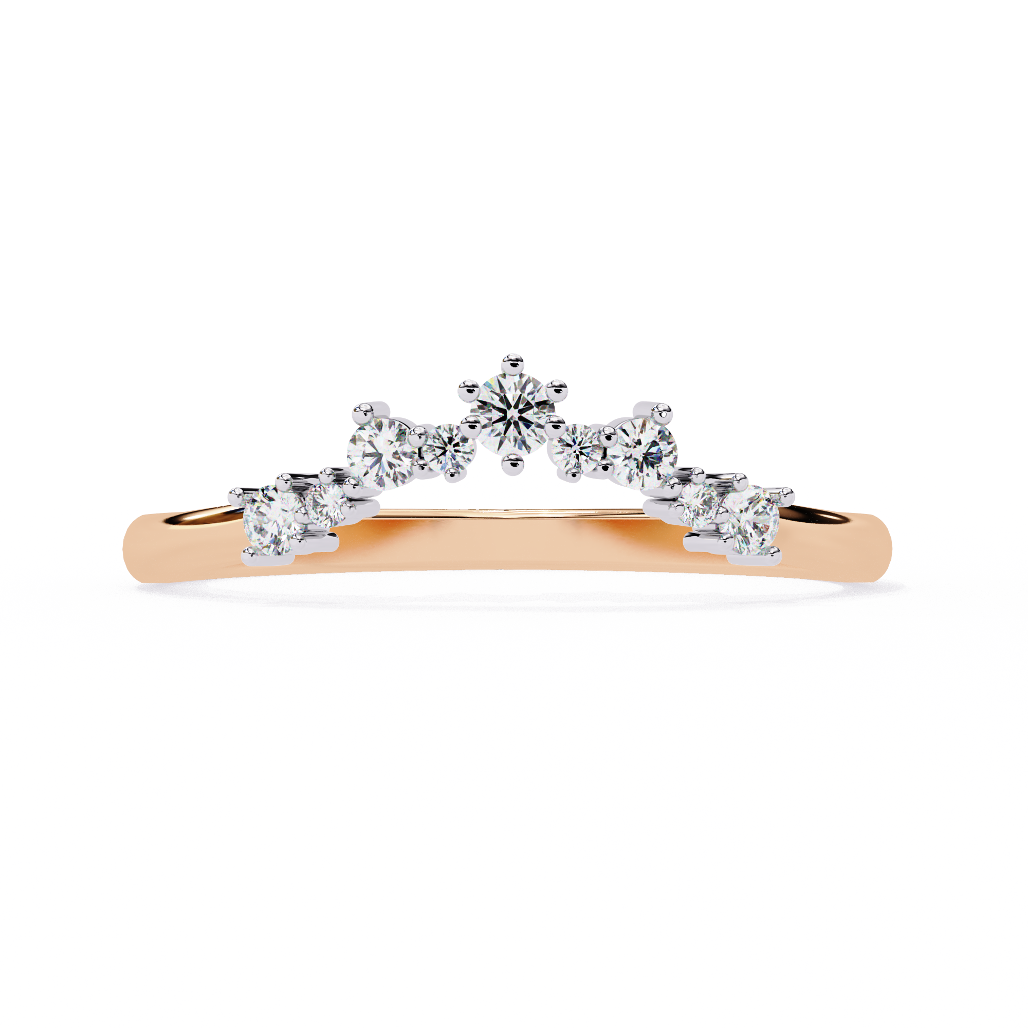 Round Diamond Shaped Wedding Ring