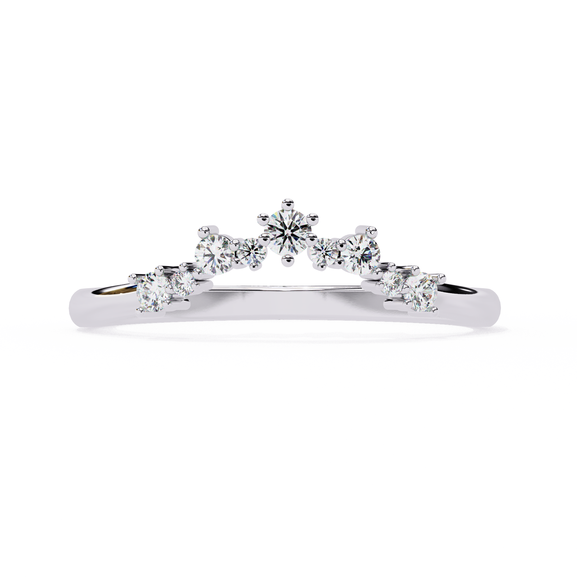 Round Diamond Shaped Wedding Ring