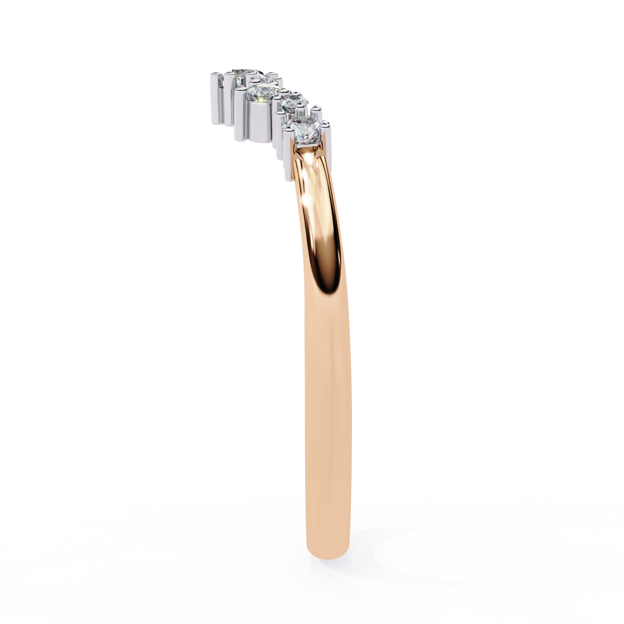 Round Diamond Shaped Wedding Ring
