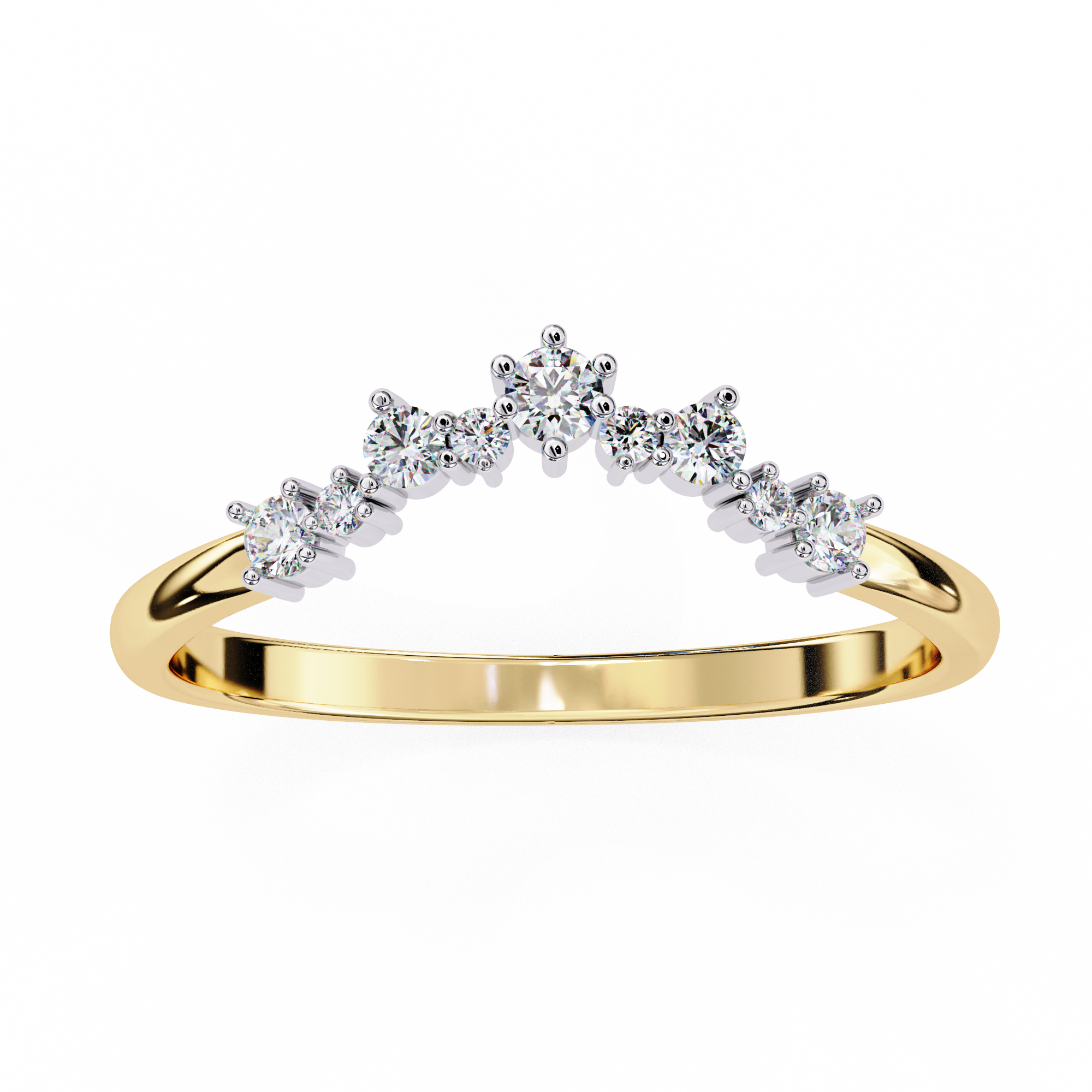 Round Diamond Shaped Wedding Ring