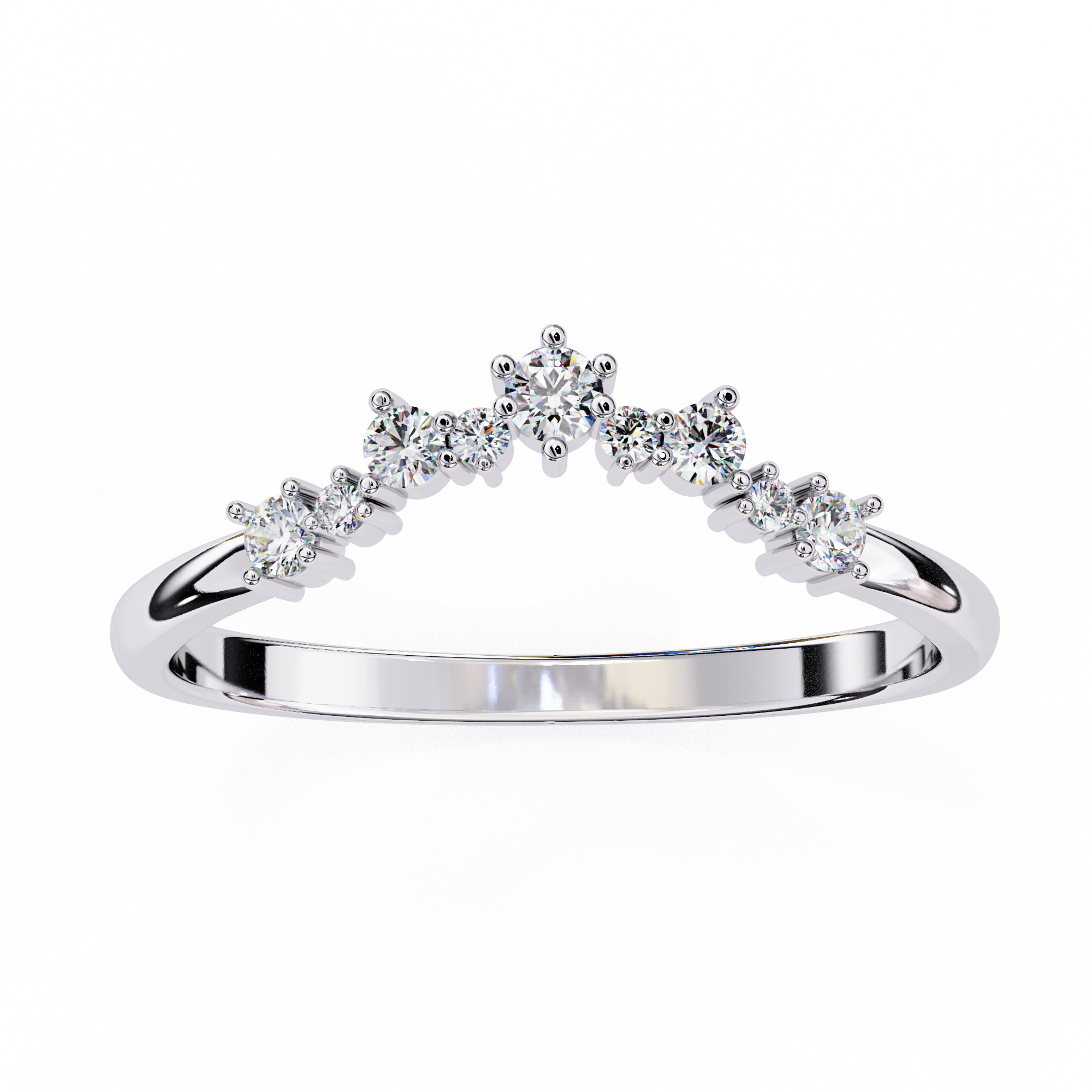 Round Diamond Shaped Wedding Ring