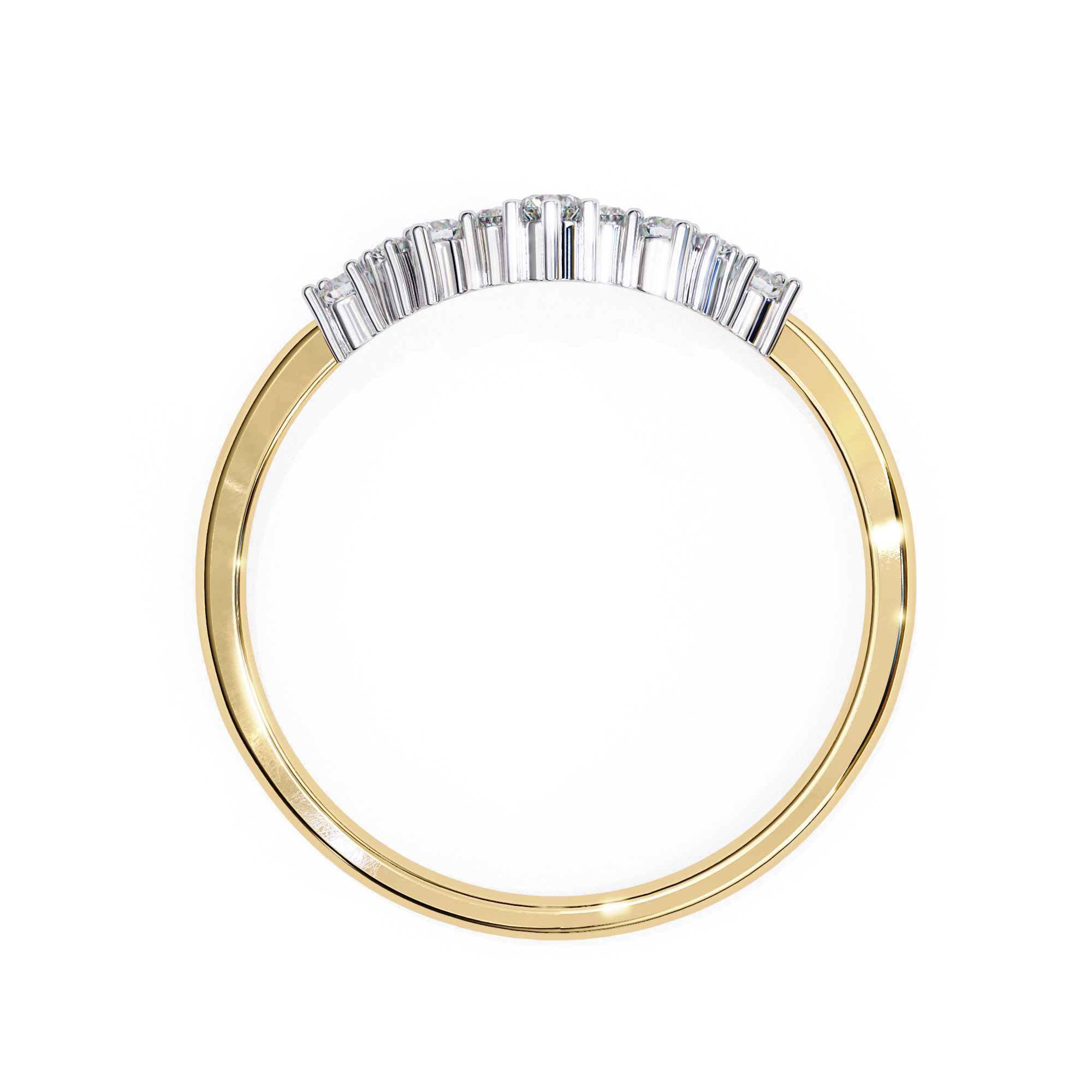 Round Diamond Shaped Wedding Ring