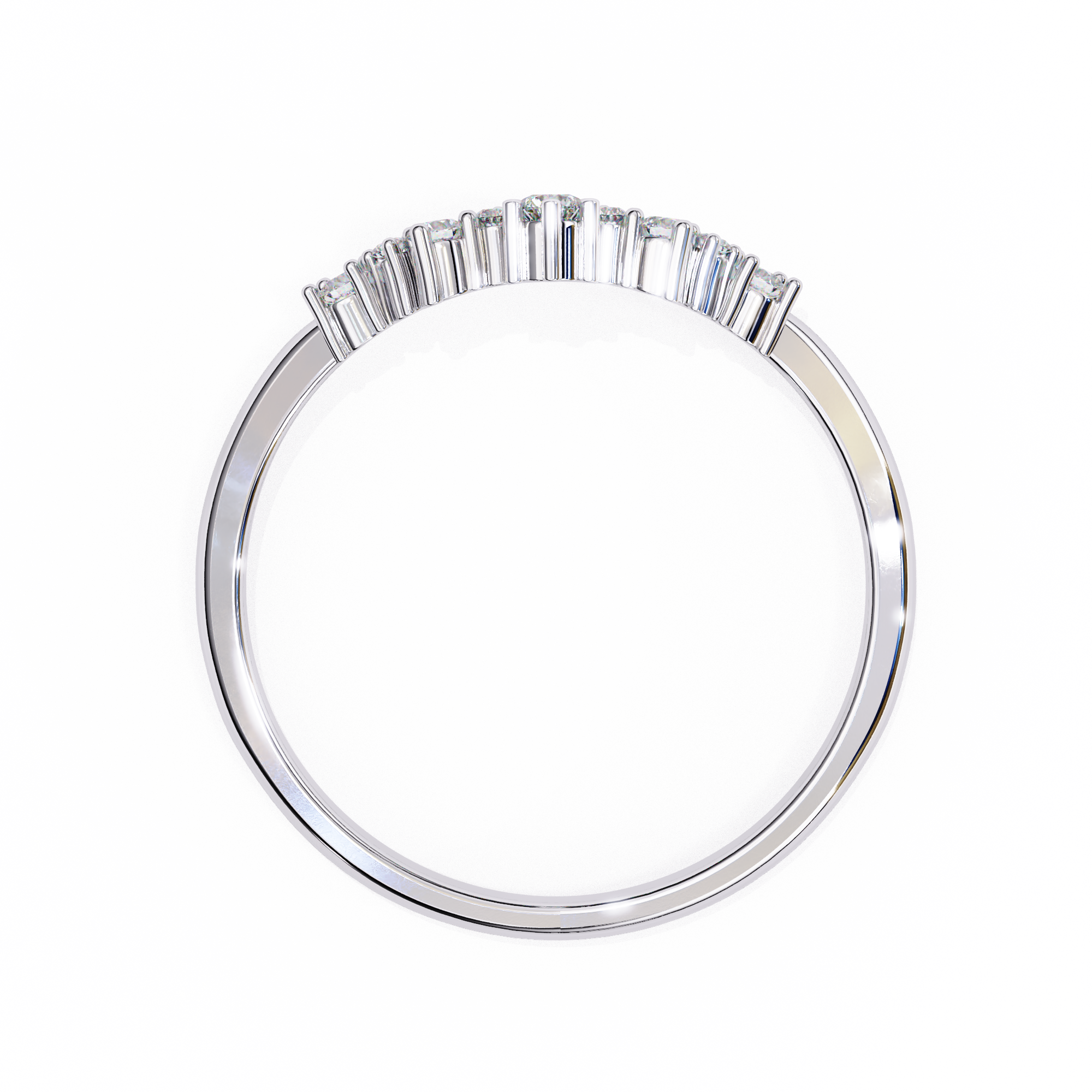 Round Diamond Shaped Wedding Ring