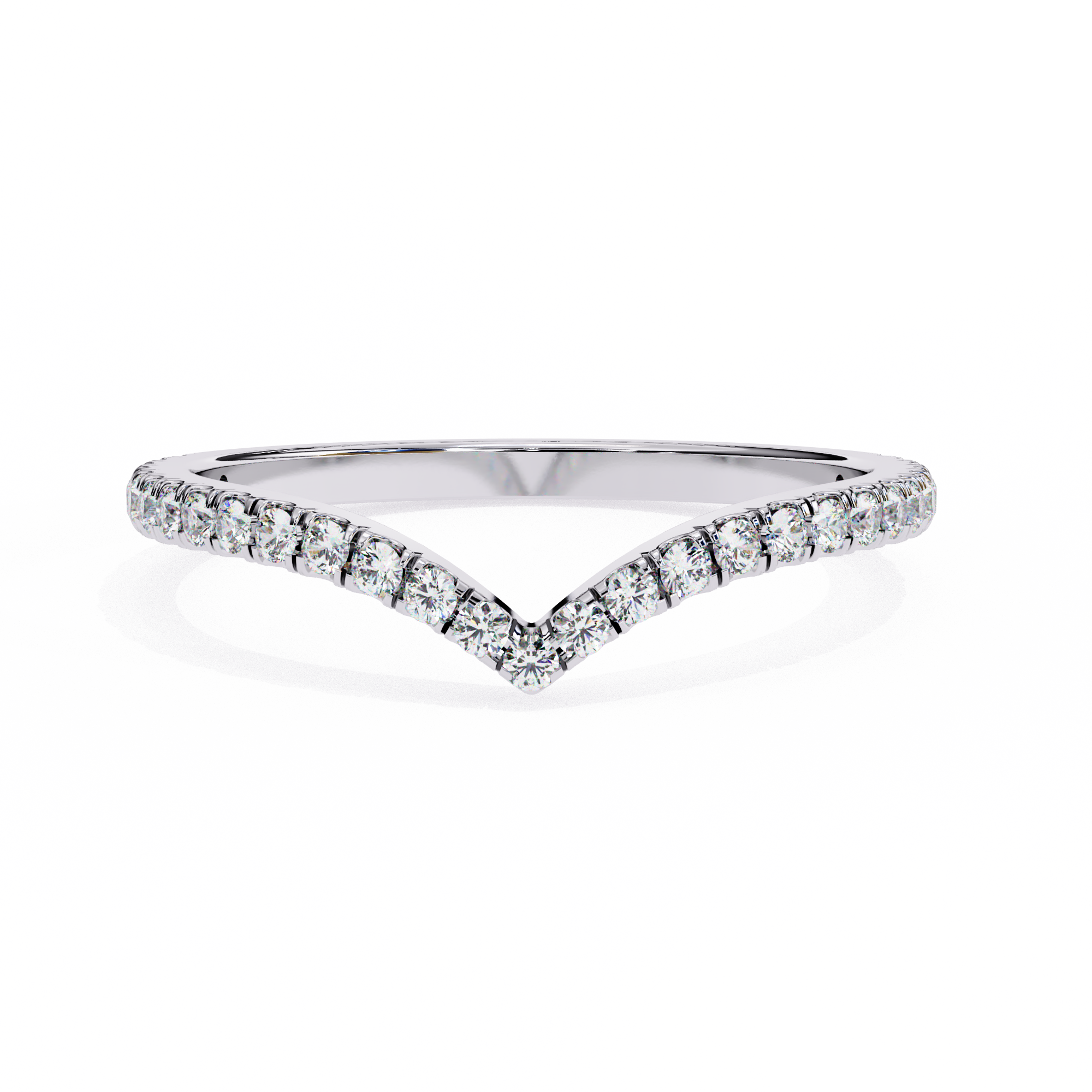 Modern Round Diamond Shaped Wedding Ring