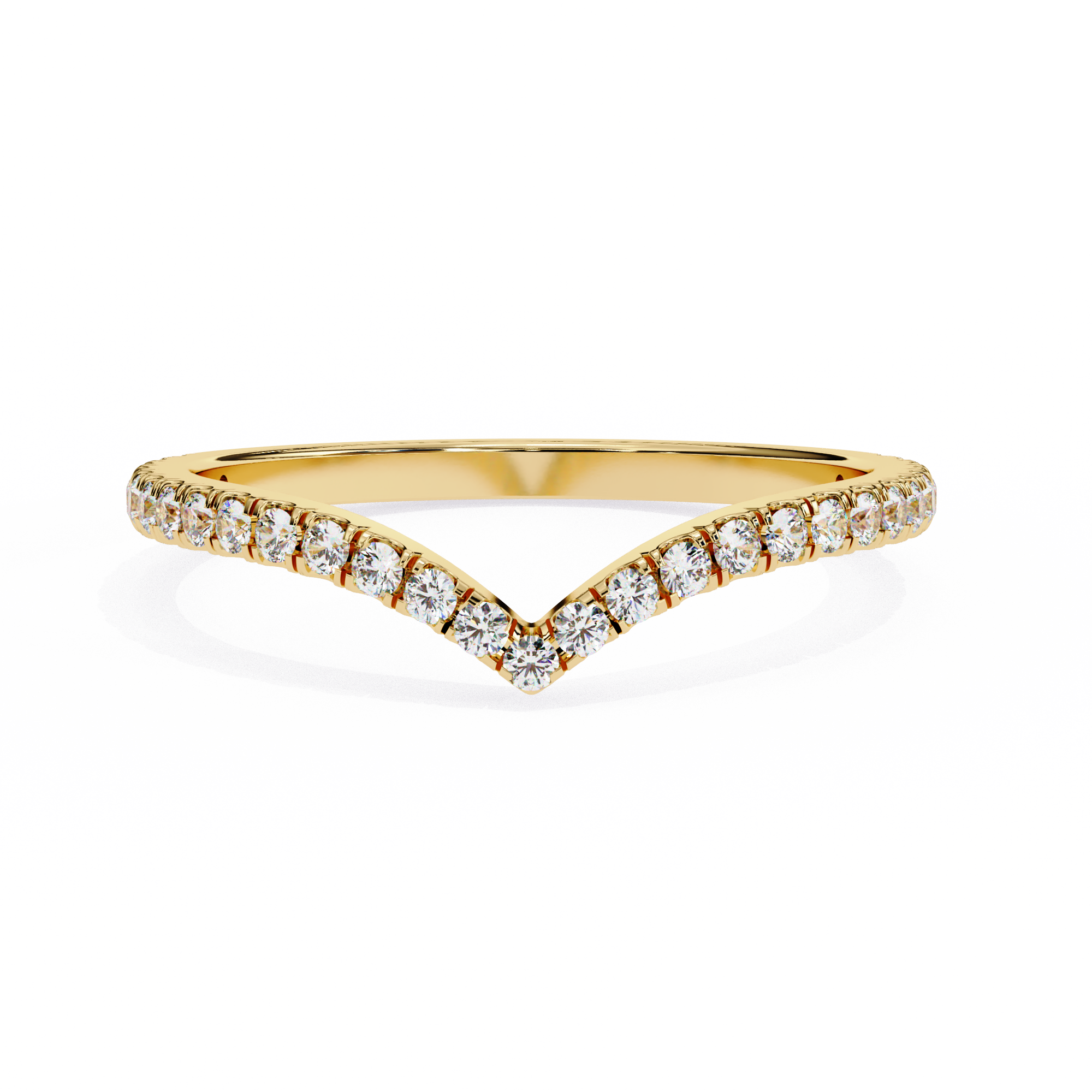 Modern Round Diamond Shaped Wedding Ring