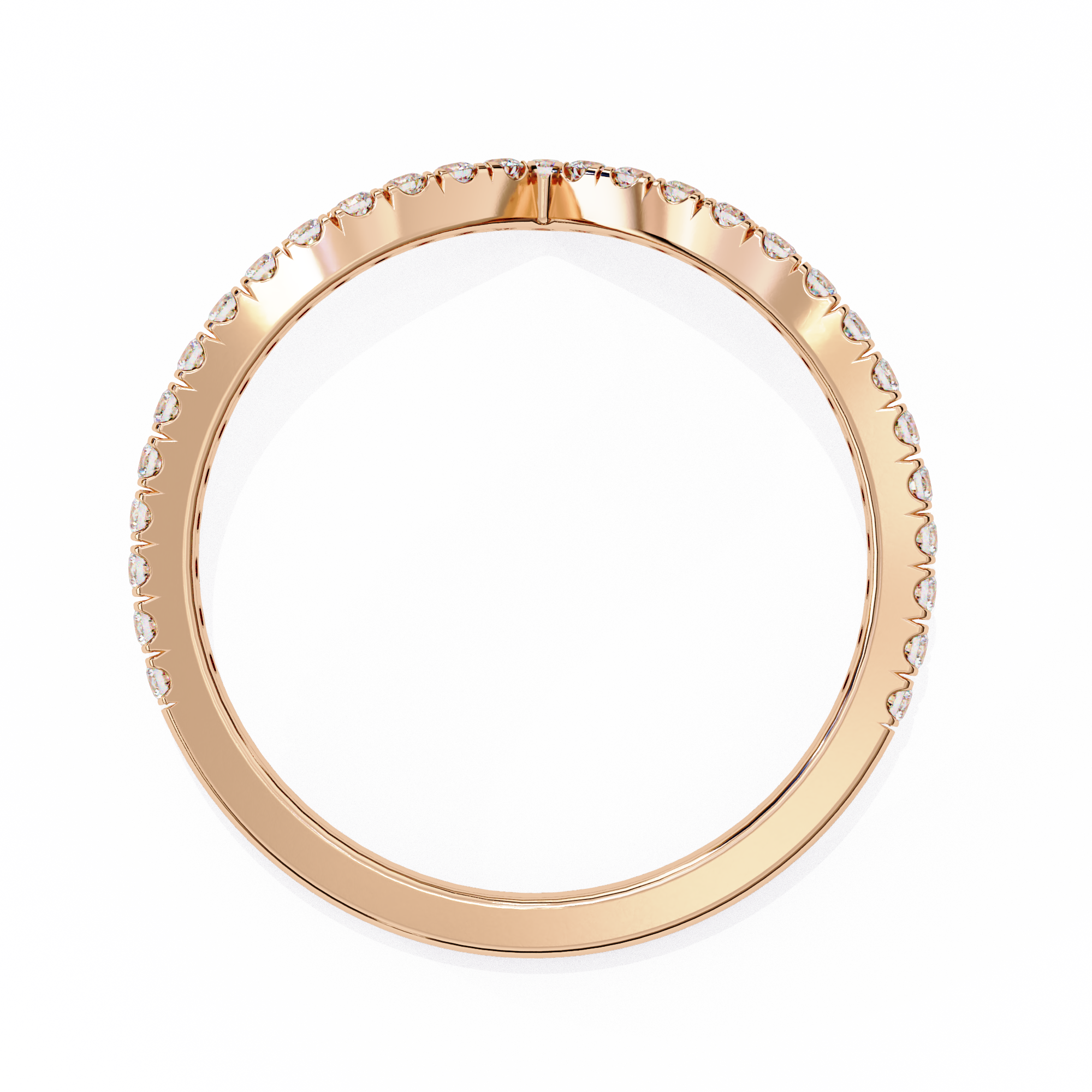 Modern Round Diamond Shaped Wedding Ring