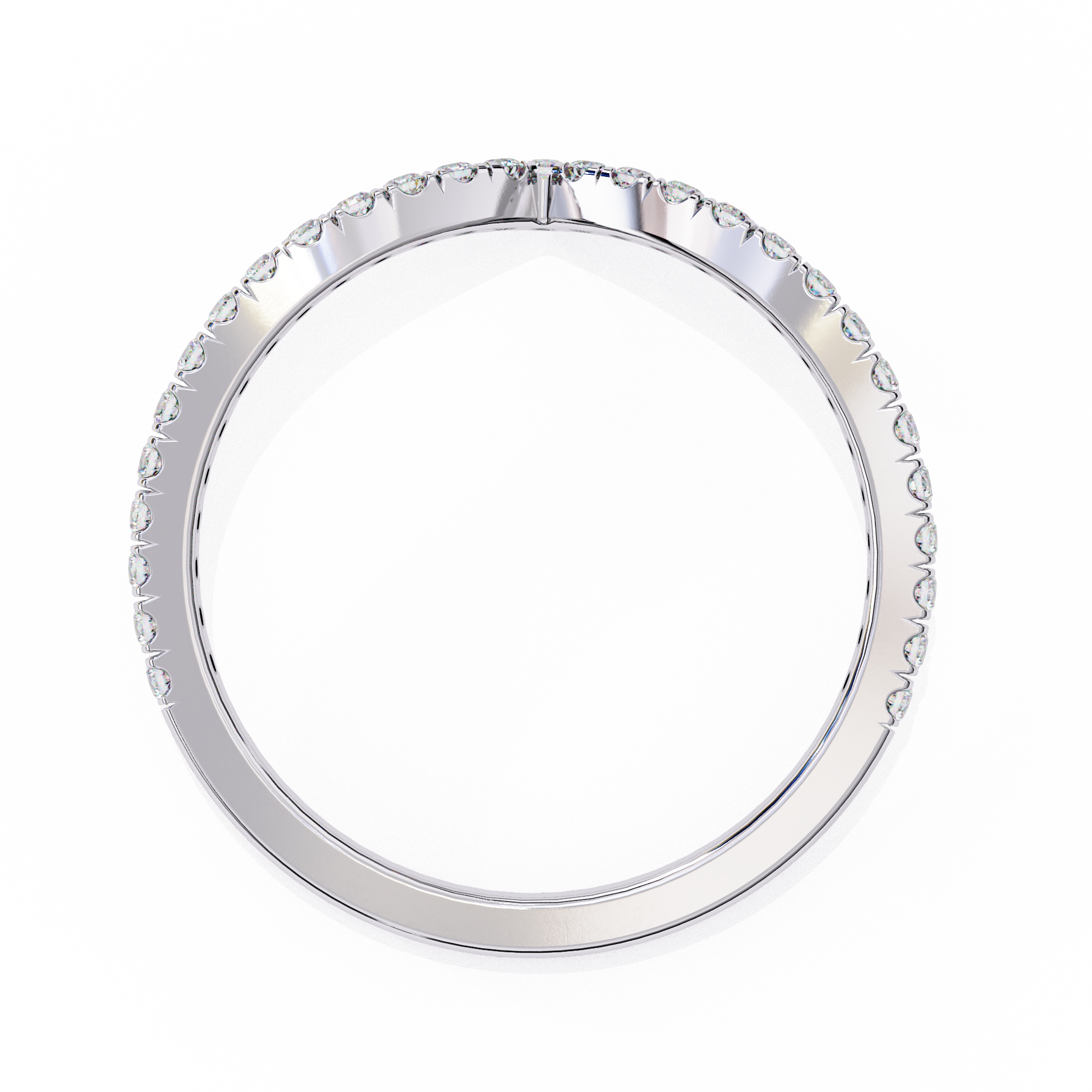Modern Round Diamond Shaped Wedding Ring