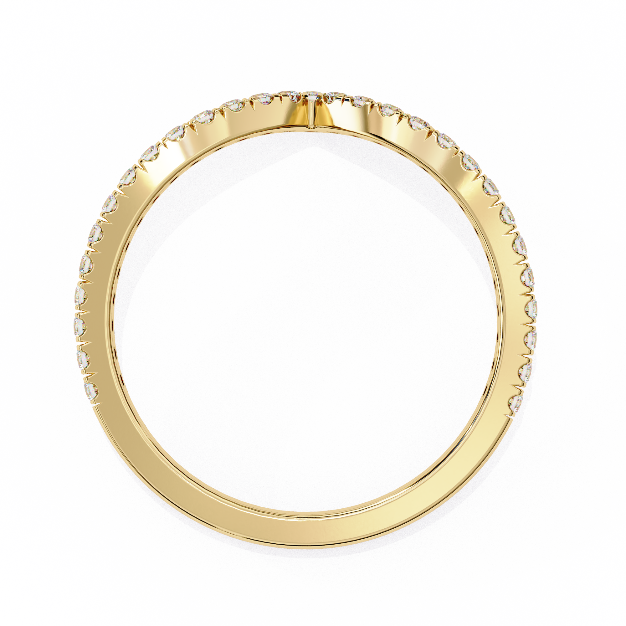 Modern Round Diamond Shaped Wedding Ring