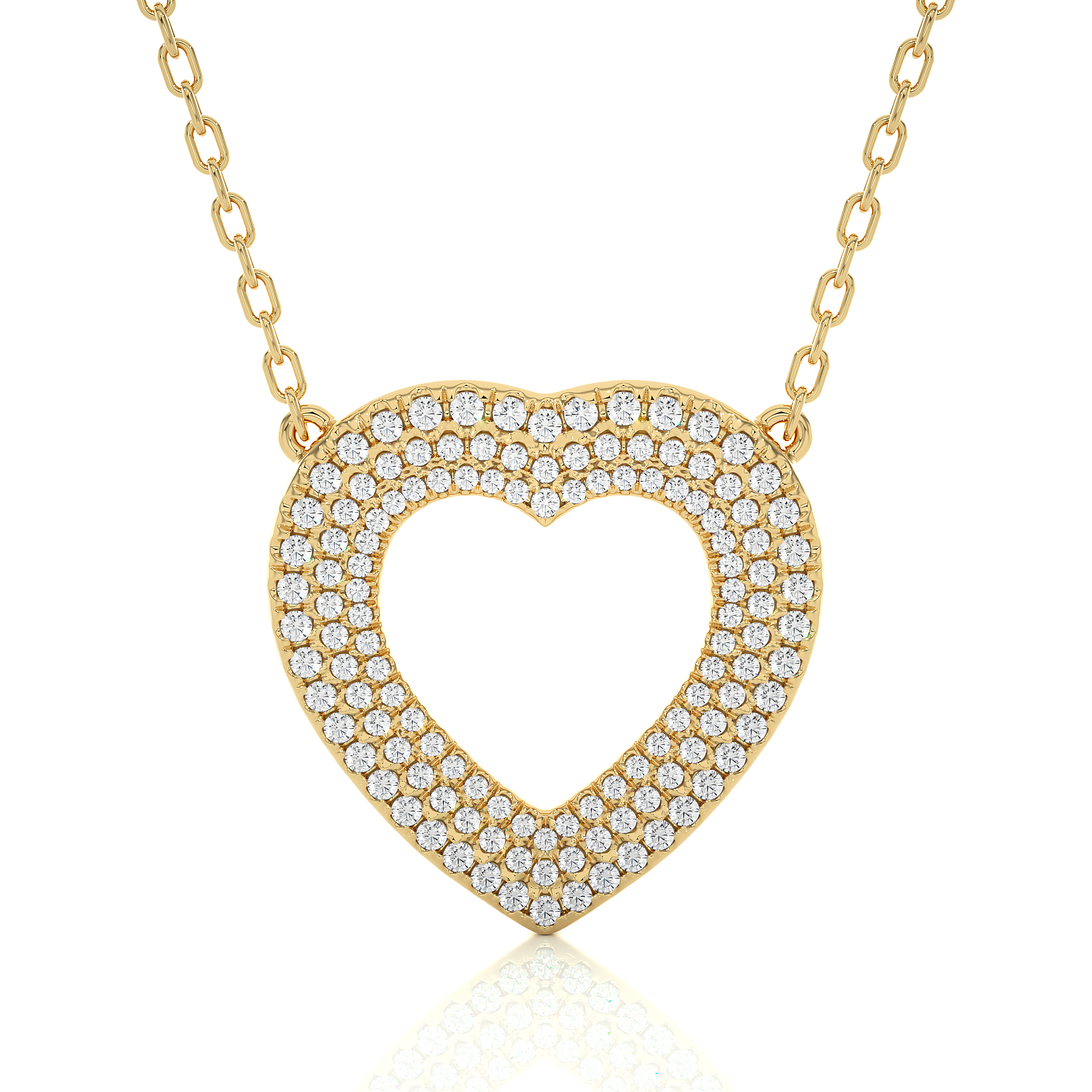 14K White Yellow Rose Gold 0.73 Carat Sweetheart Diamond Pendant
