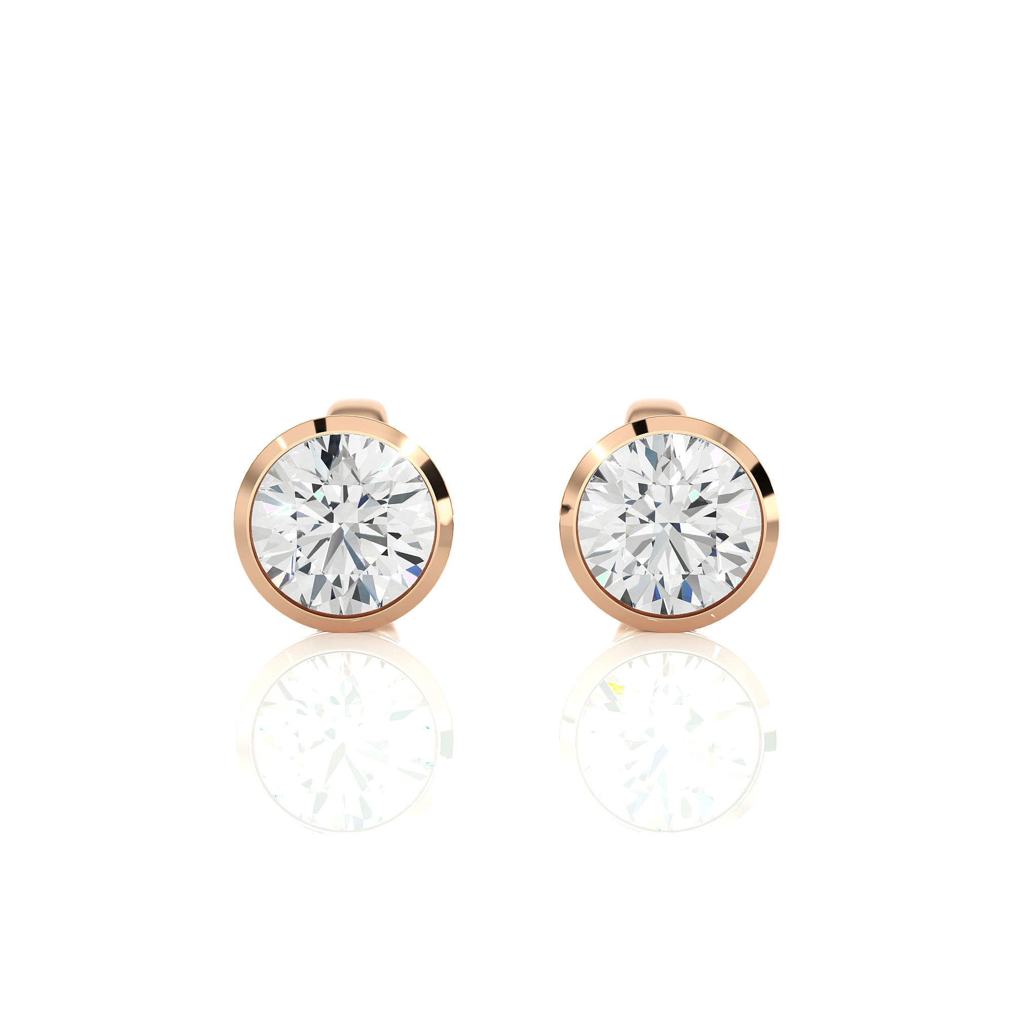 14K White Yellow Rose Gold 1.18 Carat Round Micro Prong Setting Stud Diamond Earrings