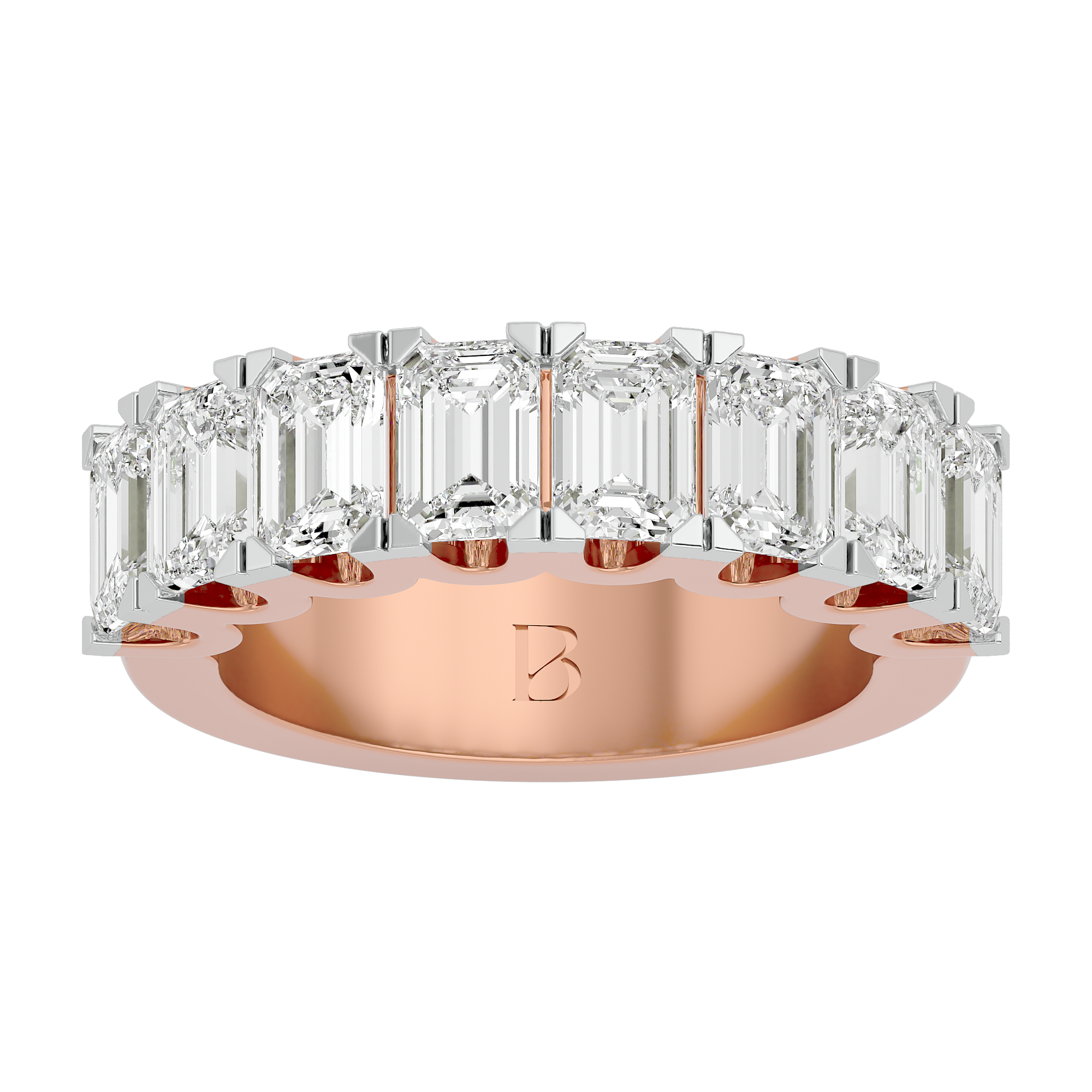 14KT White Gold 4.19 Carat Emerald-Cut Diamond Solitaire Ring
