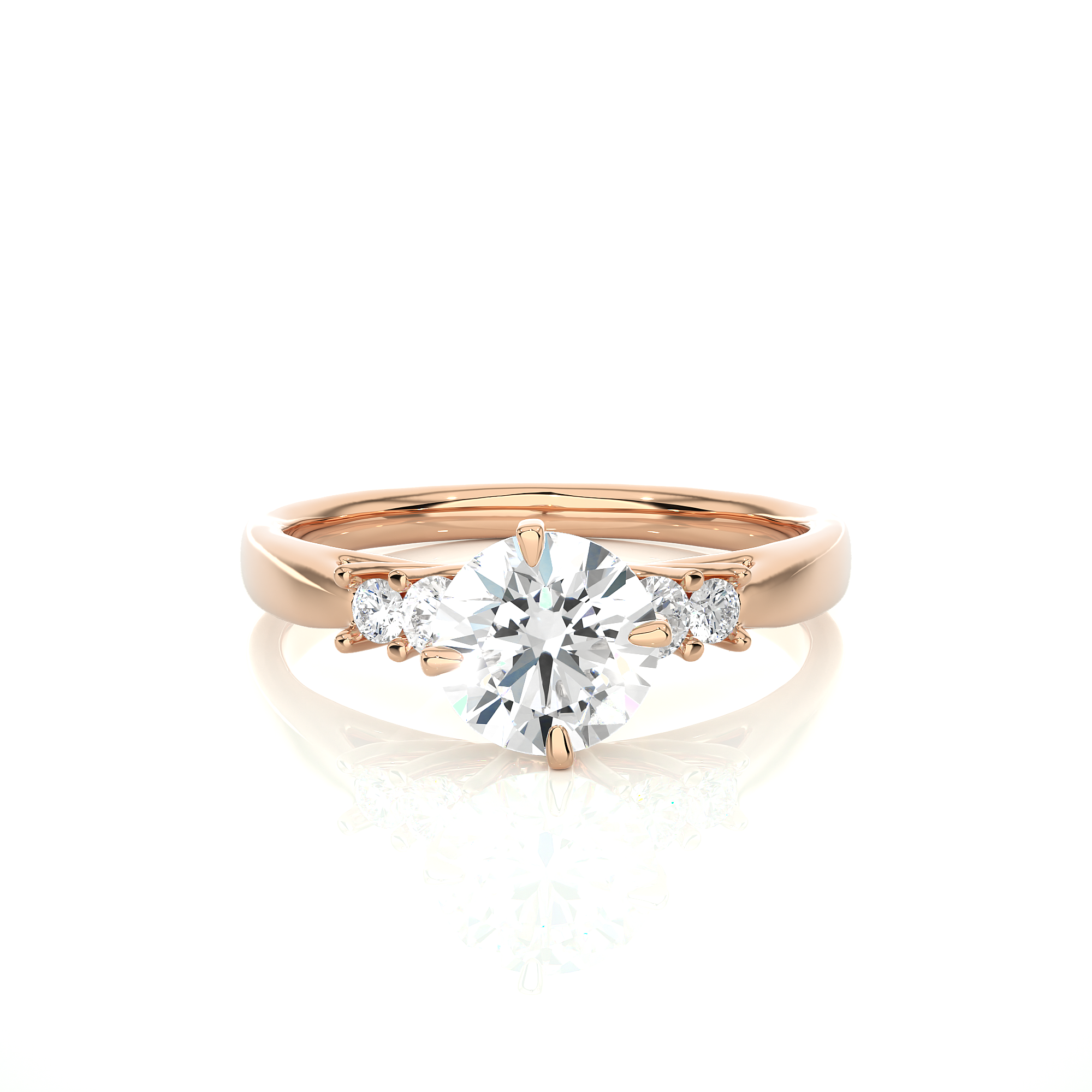 14K White Yellow Rose Gold 0.69 Carat Round Solitaire Diamond Ring