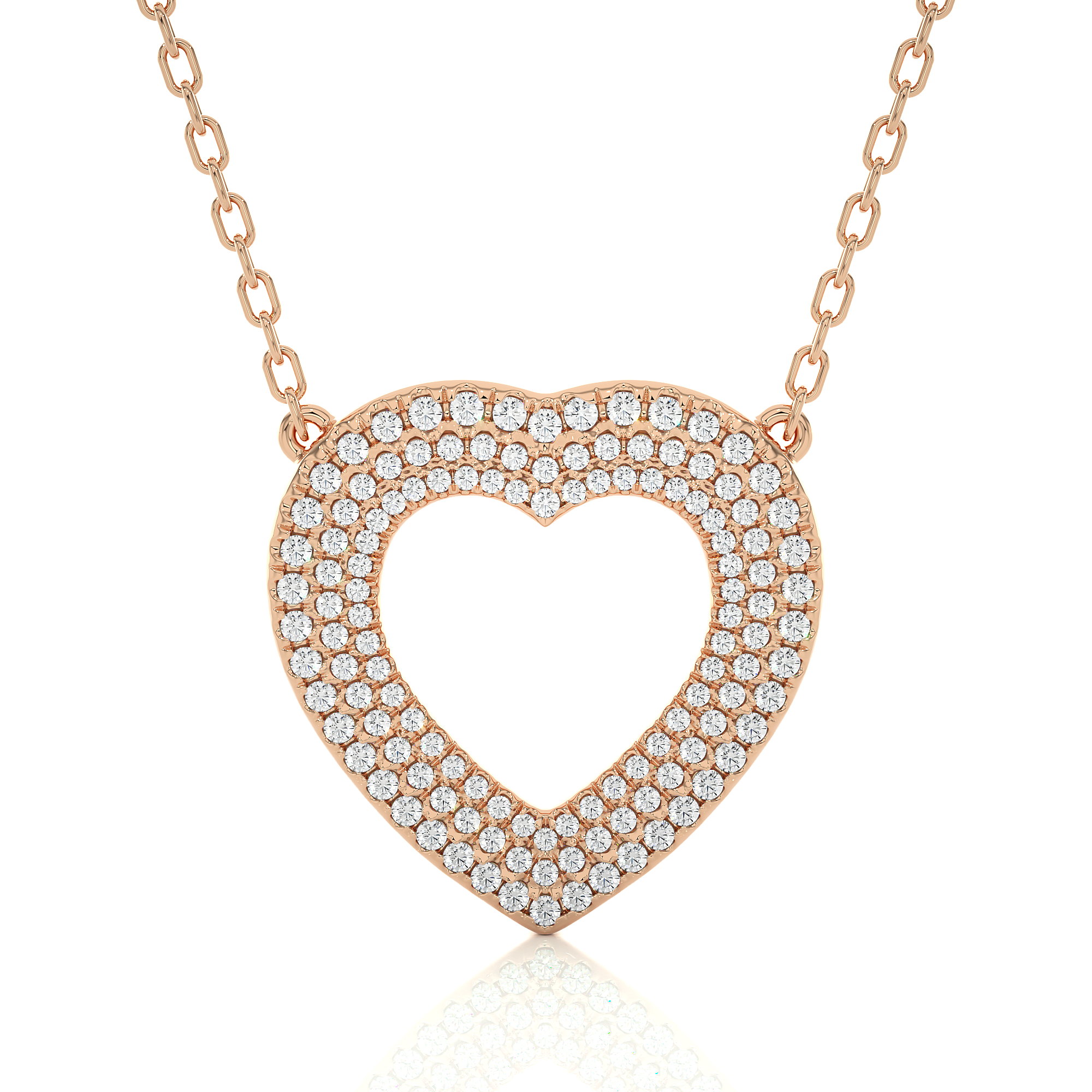 14K White Yellow Rose Gold 0.73 Carat Sweetheart Diamond Pendant