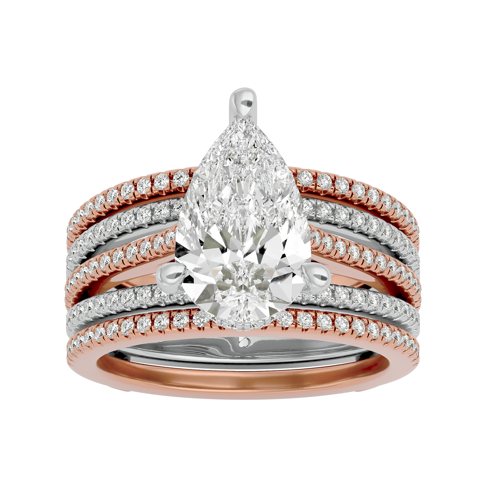 14KT Gold 3.52 Carat Pear-Shaped Lab-Grown Diamond Ring