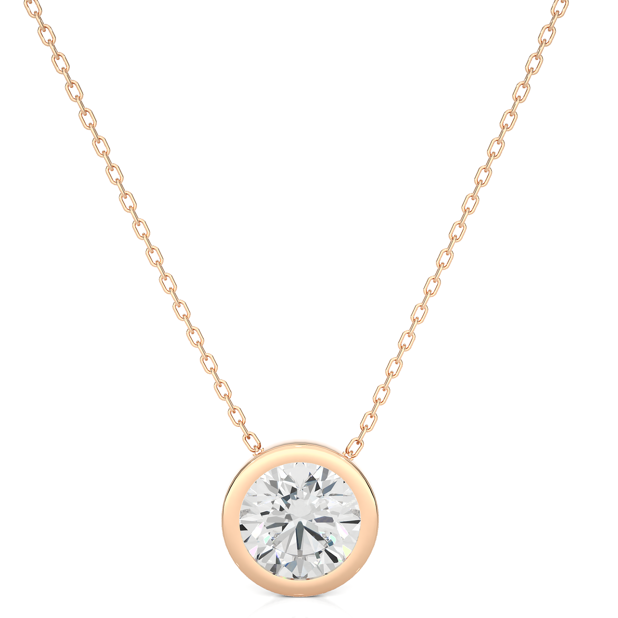 14K White Yellow Rose Gold 1.08 Carat Round Diamond Pendant