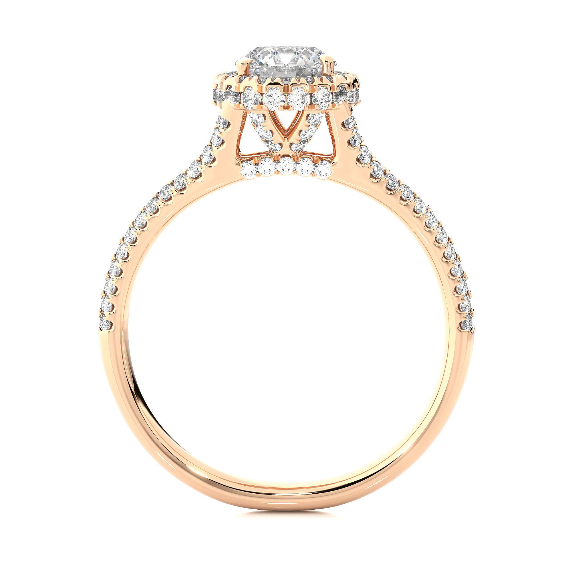 14K White Yellow Rose Gold 1.07 Carat Round Diamond Ring