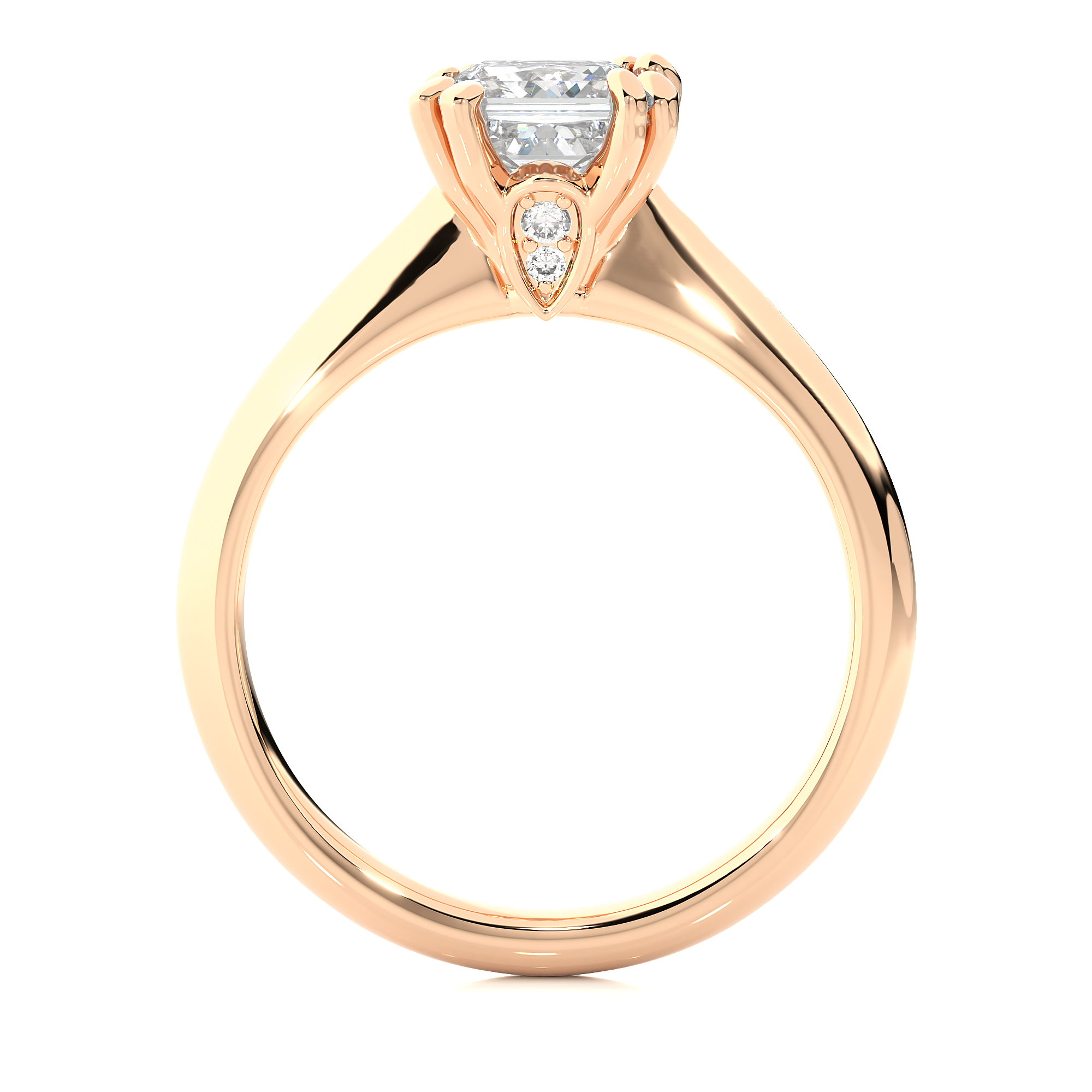 14K White Yellow Rose Gold 1.38 Princess Diamond with 4 Prong Setting Diamond Ring