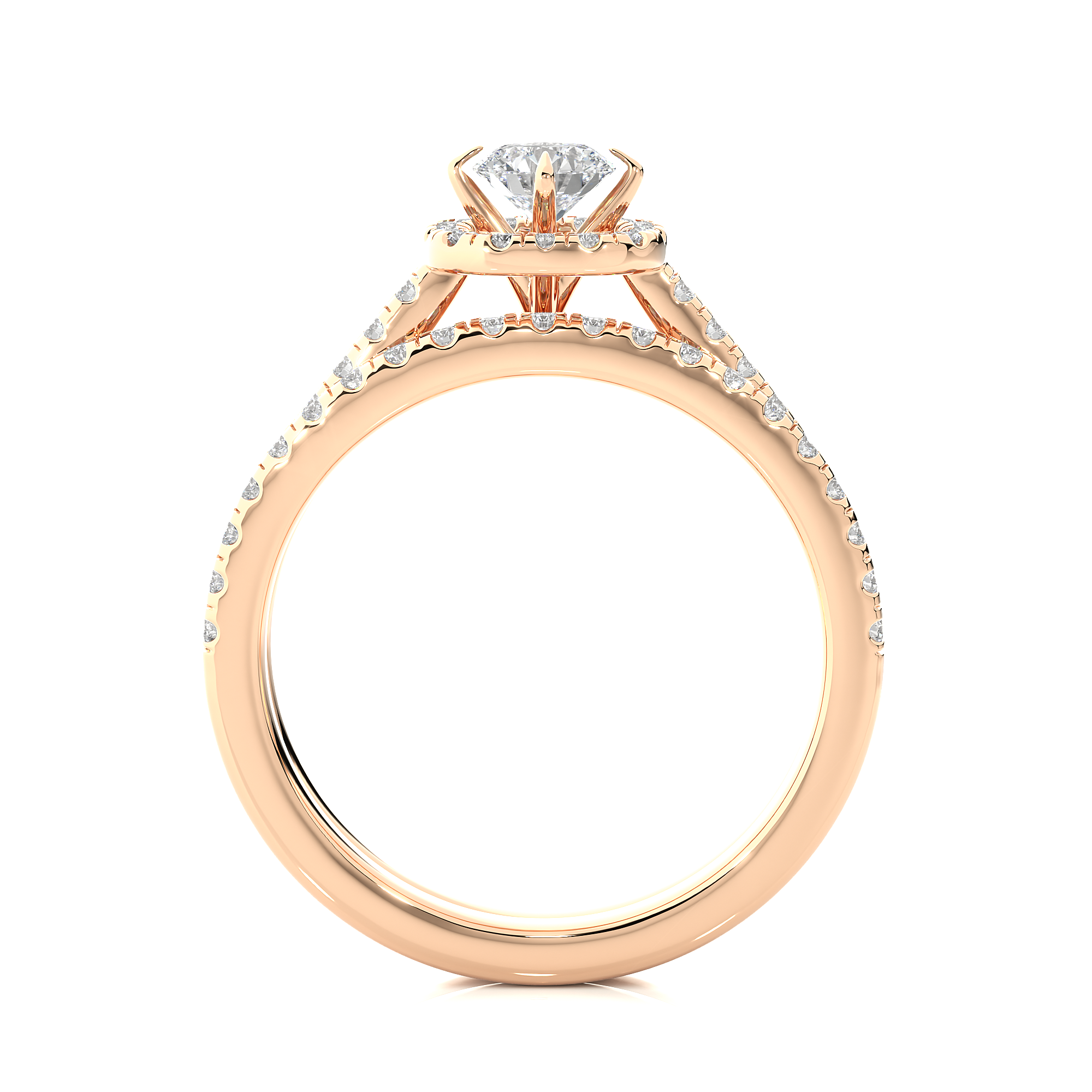 14K White Yellow Rose Gold 1.31 Carat Princess Halo Solitaire Diamond Ring