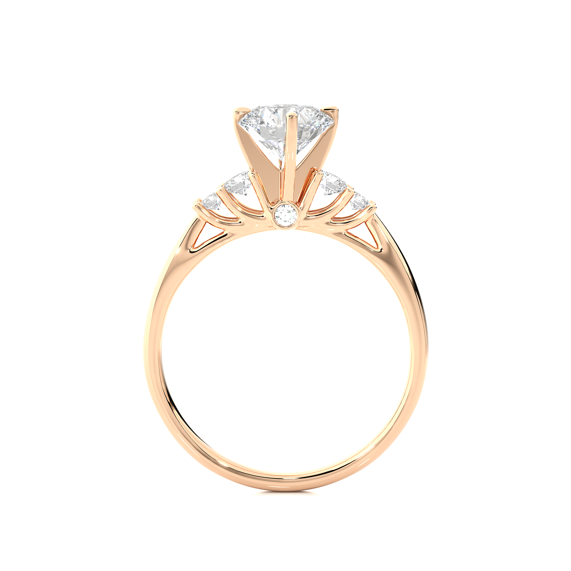 14K White Yellow Rose Gold 0.69 Carat Round Solitaire Diamond Ring