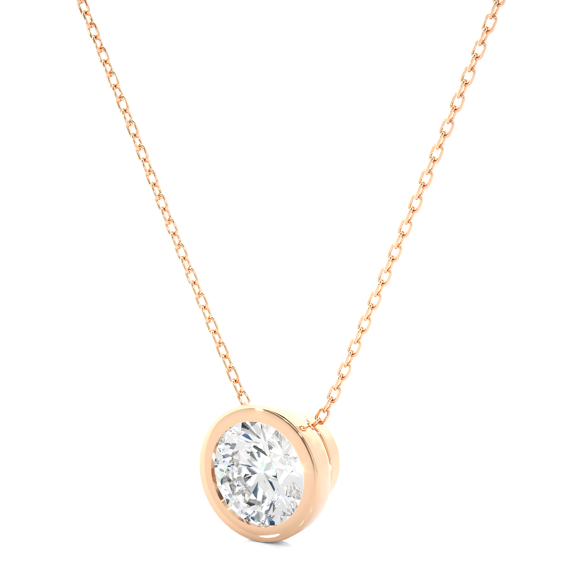 14K White Yellow Rose Gold 1.08 Carat Round Diamond Pendant