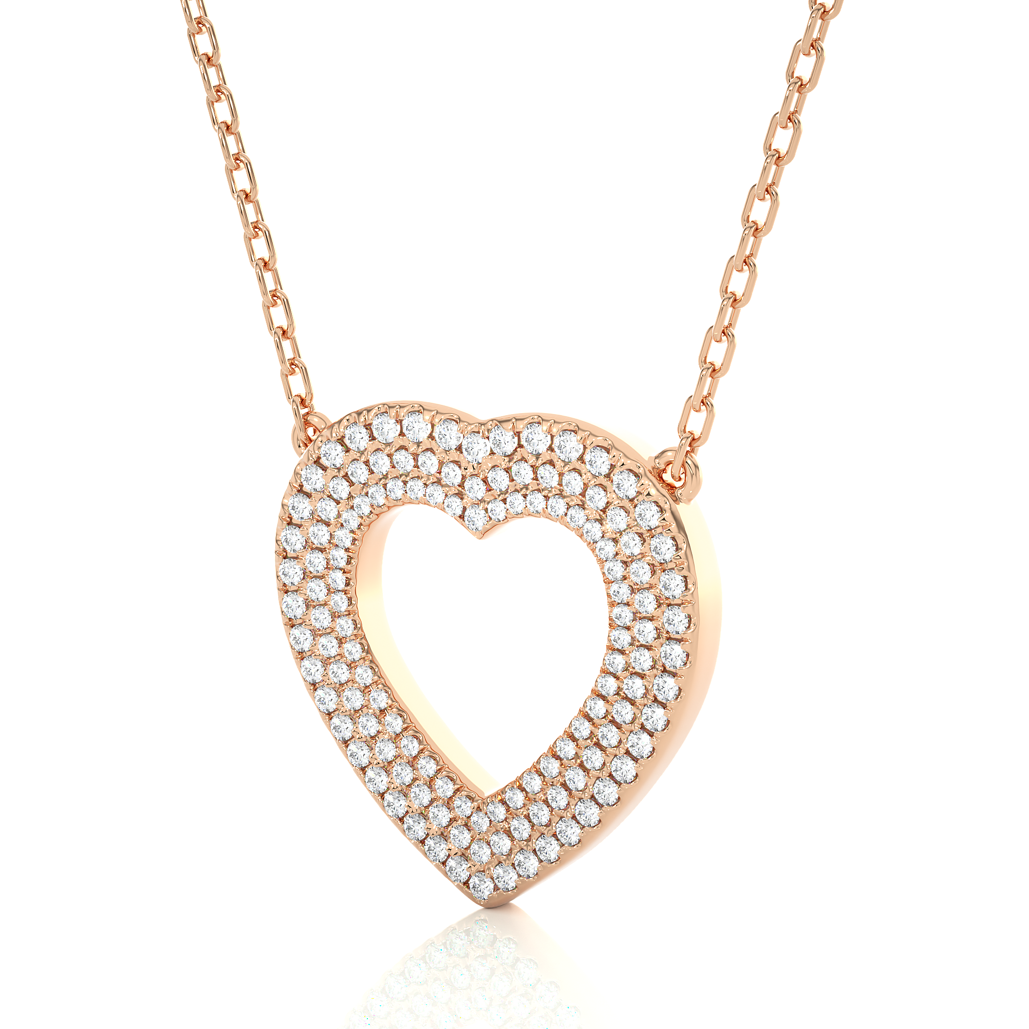 14K White Yellow Rose Gold 0.73 Carat Sweetheart Diamond Pendant