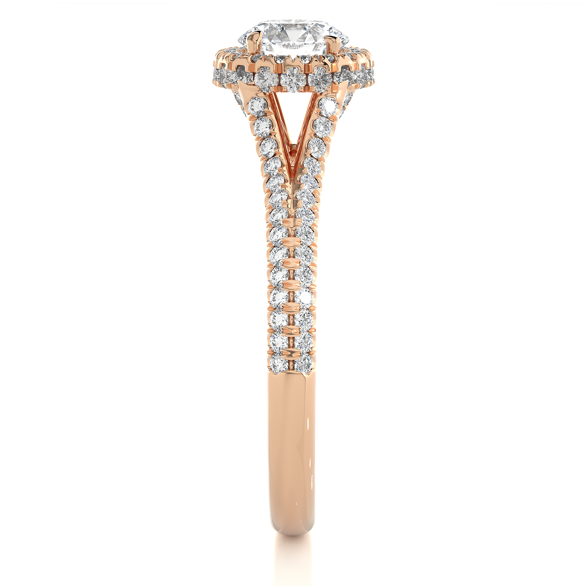 14K White Yellow Rose Gold 1.07 Carat Round Diamond Ring
