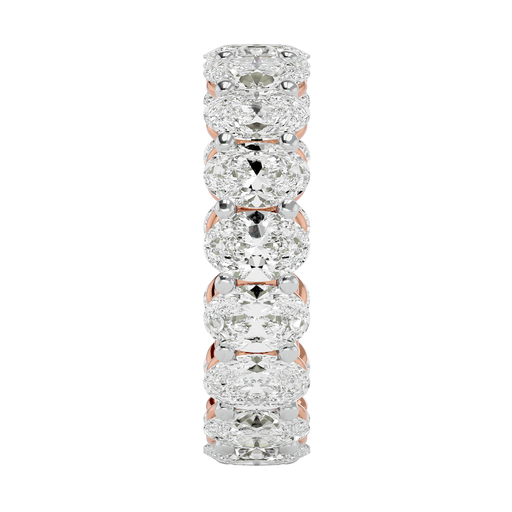 14KT Rose Gold Captivating 6.61 Carat Oval Diamond Ring