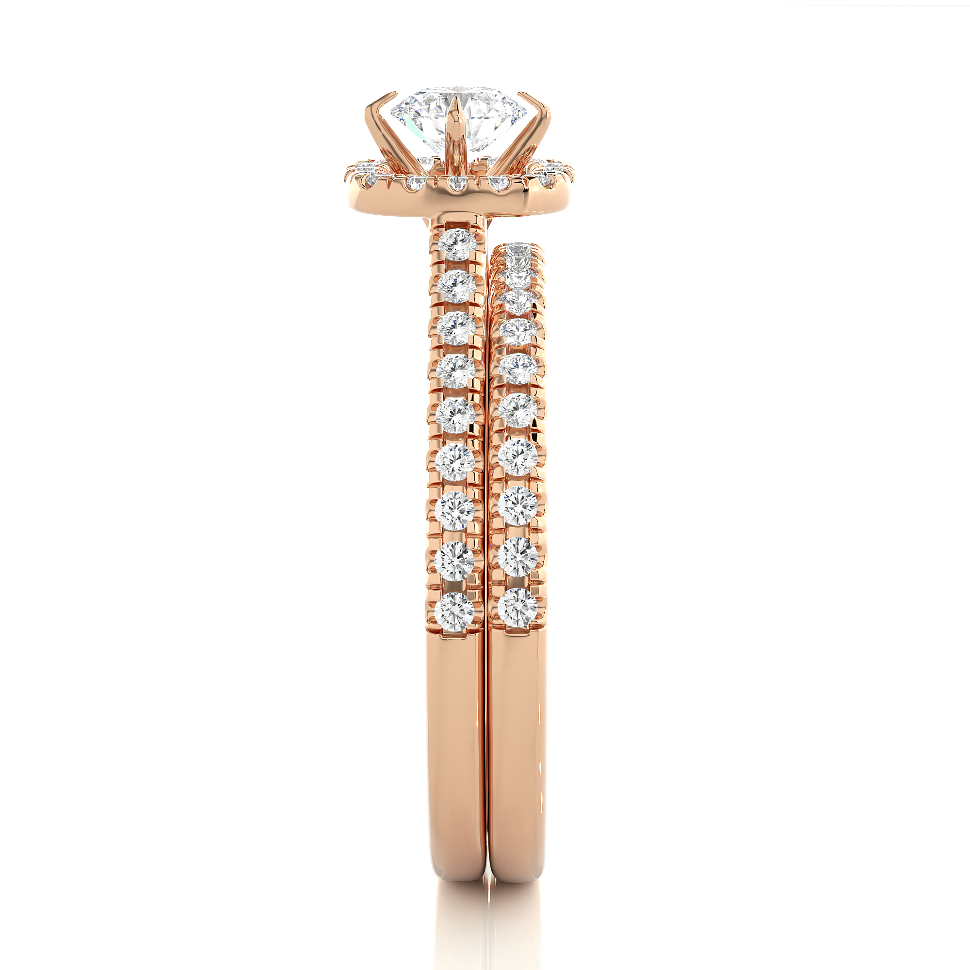 14K White Yellow Rose Gold 1.31 Carat Princess Halo Solitaire Diamond Ring