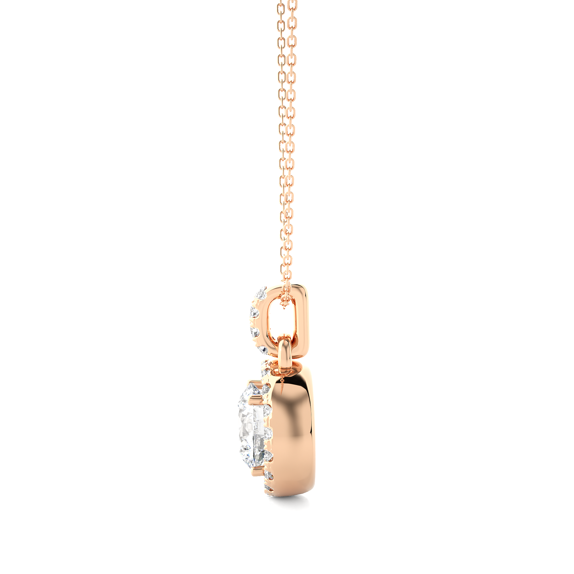 14K White Yellow Rose Gold 1.52 Carat Double Halo Diamond Pendant